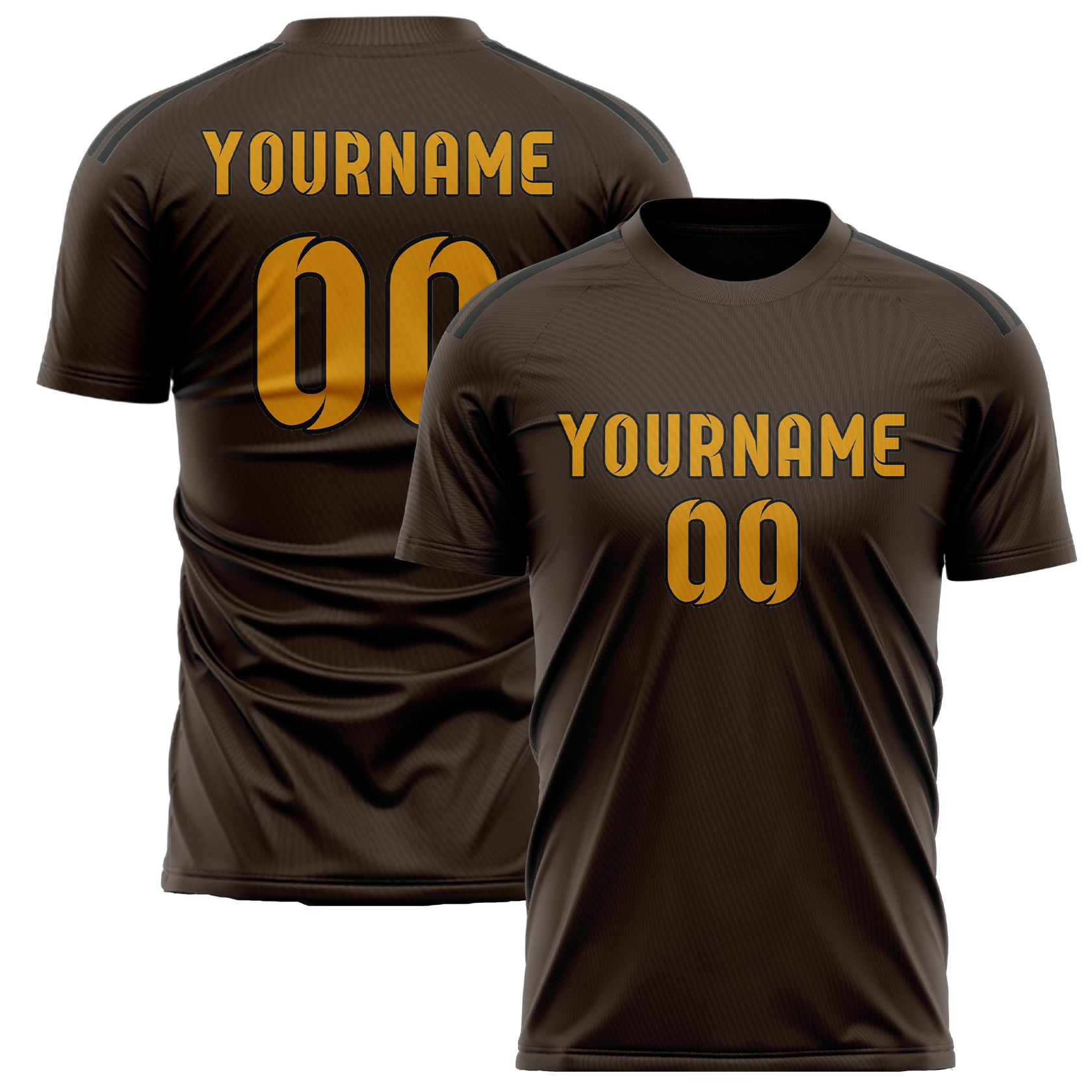 Custom Brown Yellow Soccer Jersey