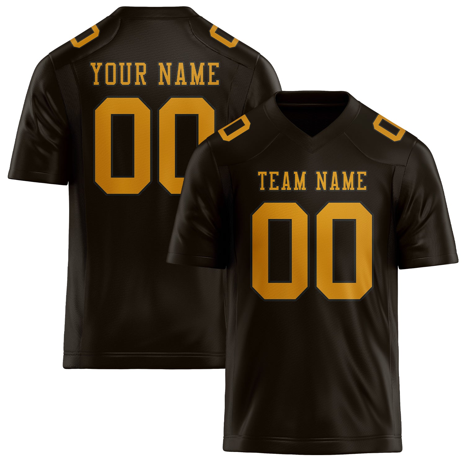 Custom Brown Yellow Football Jersey