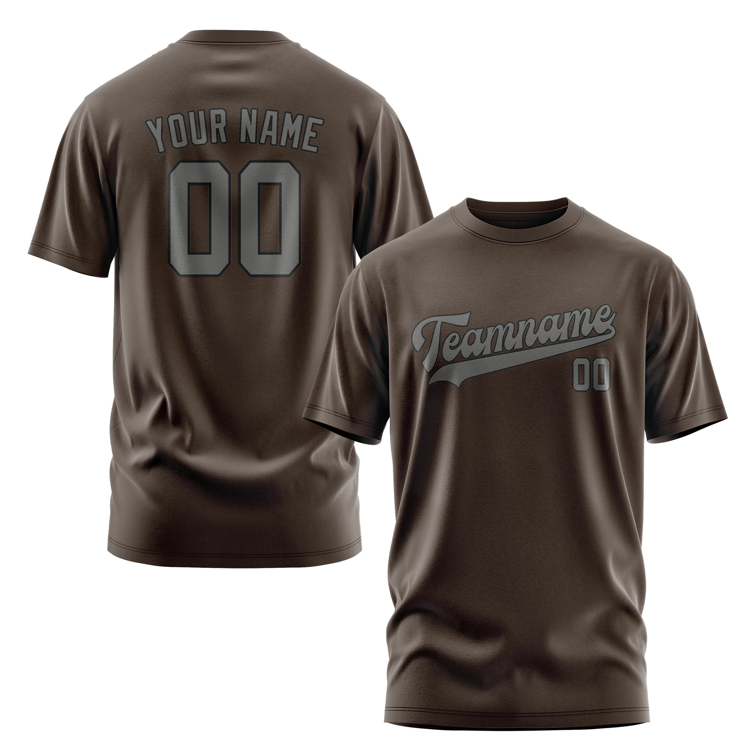 Custom Brown Dark Grey T-Shirt