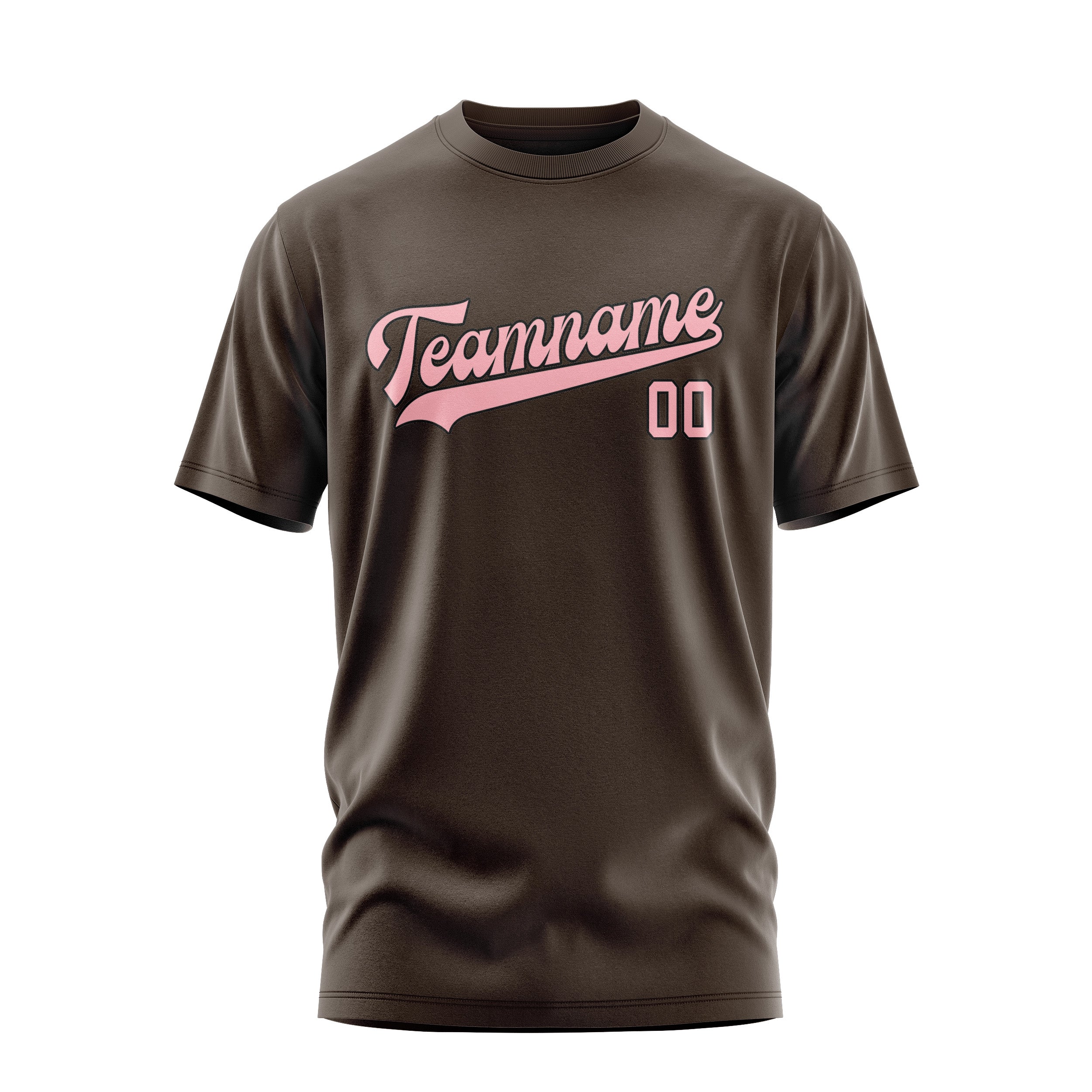 Custom Brown Light Pink T-Shirt