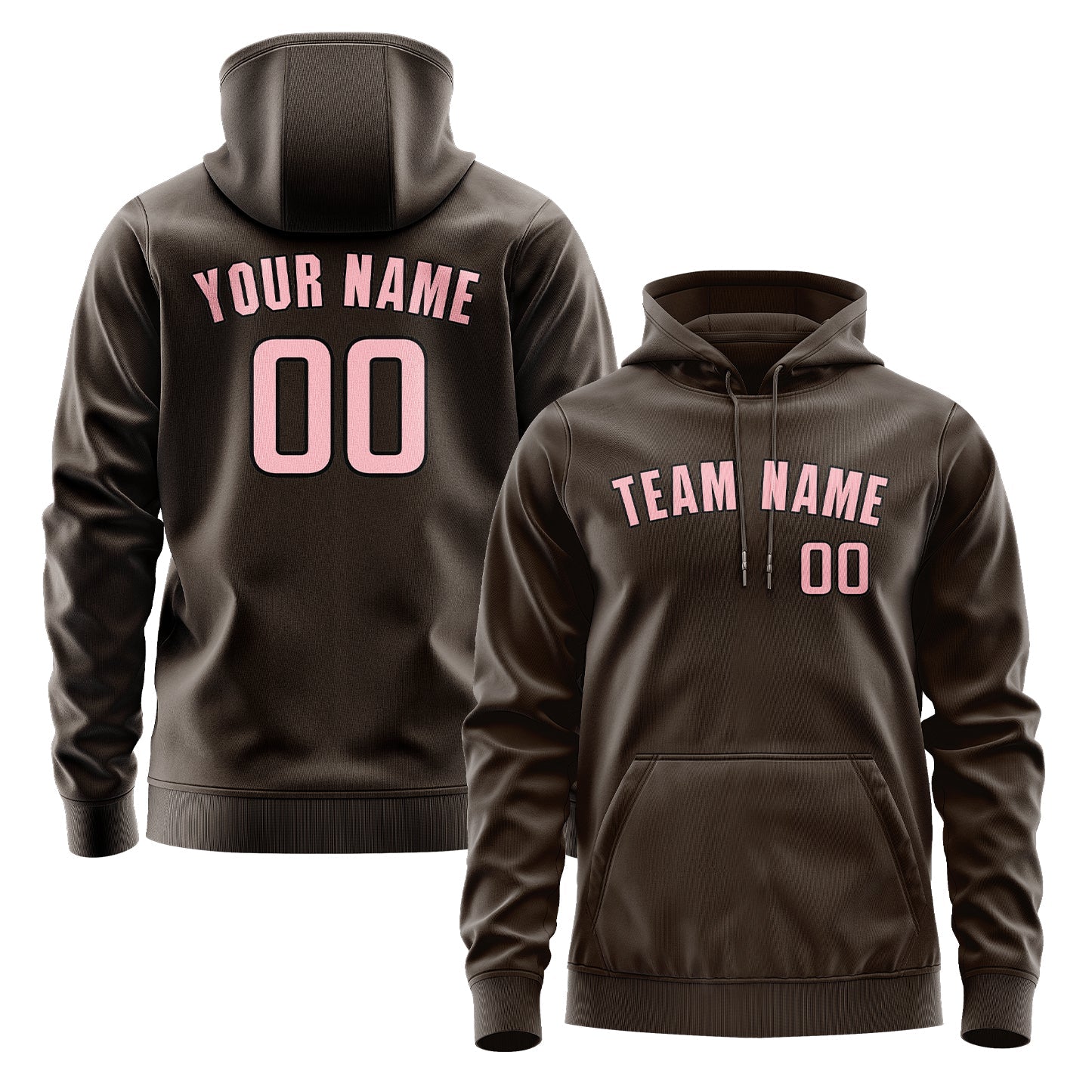 Custom Brown Light Pink Hoodie