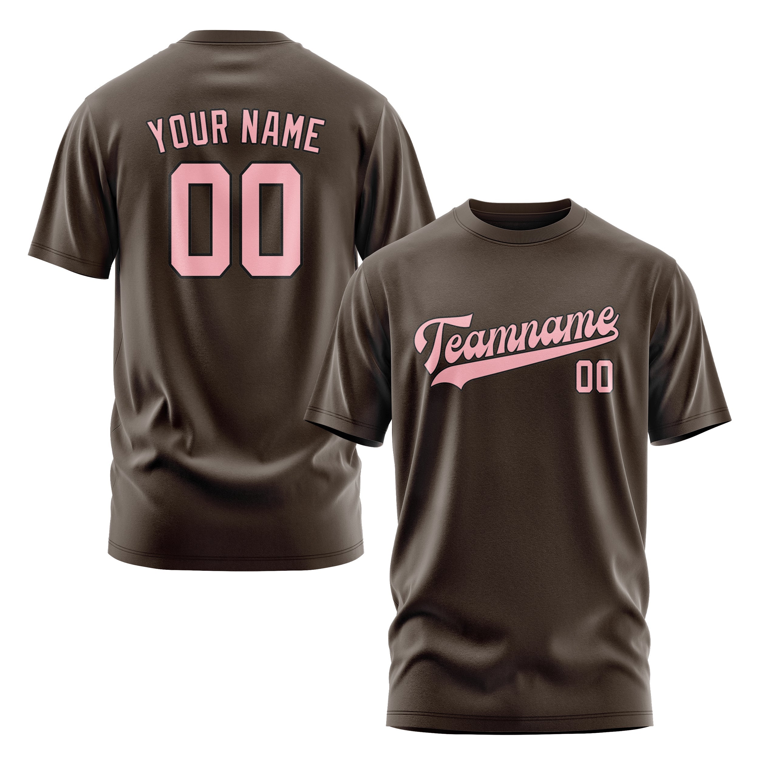Custom Brown Light Pink T-Shirt