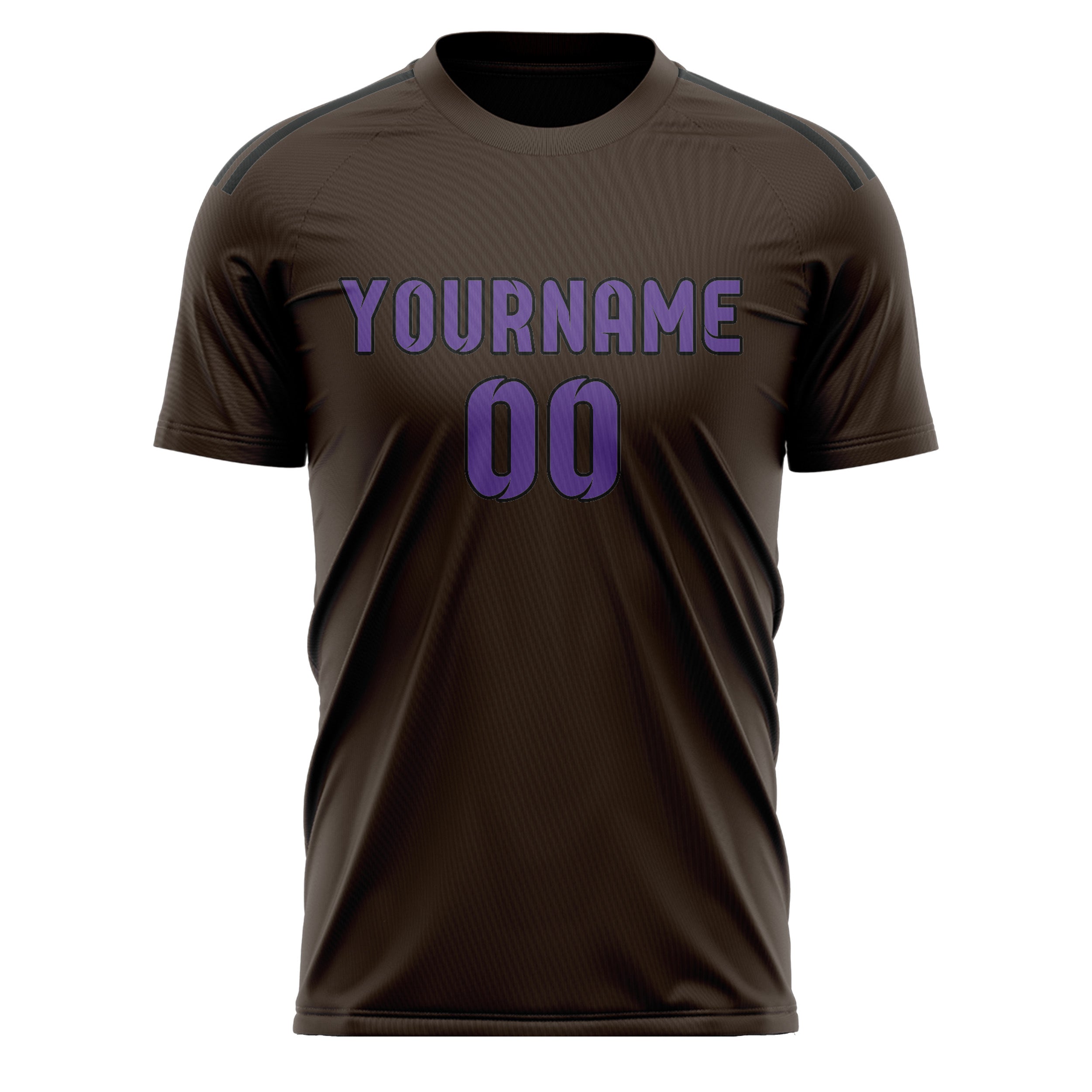 Custom Brown Light Purple Soccer Jersey