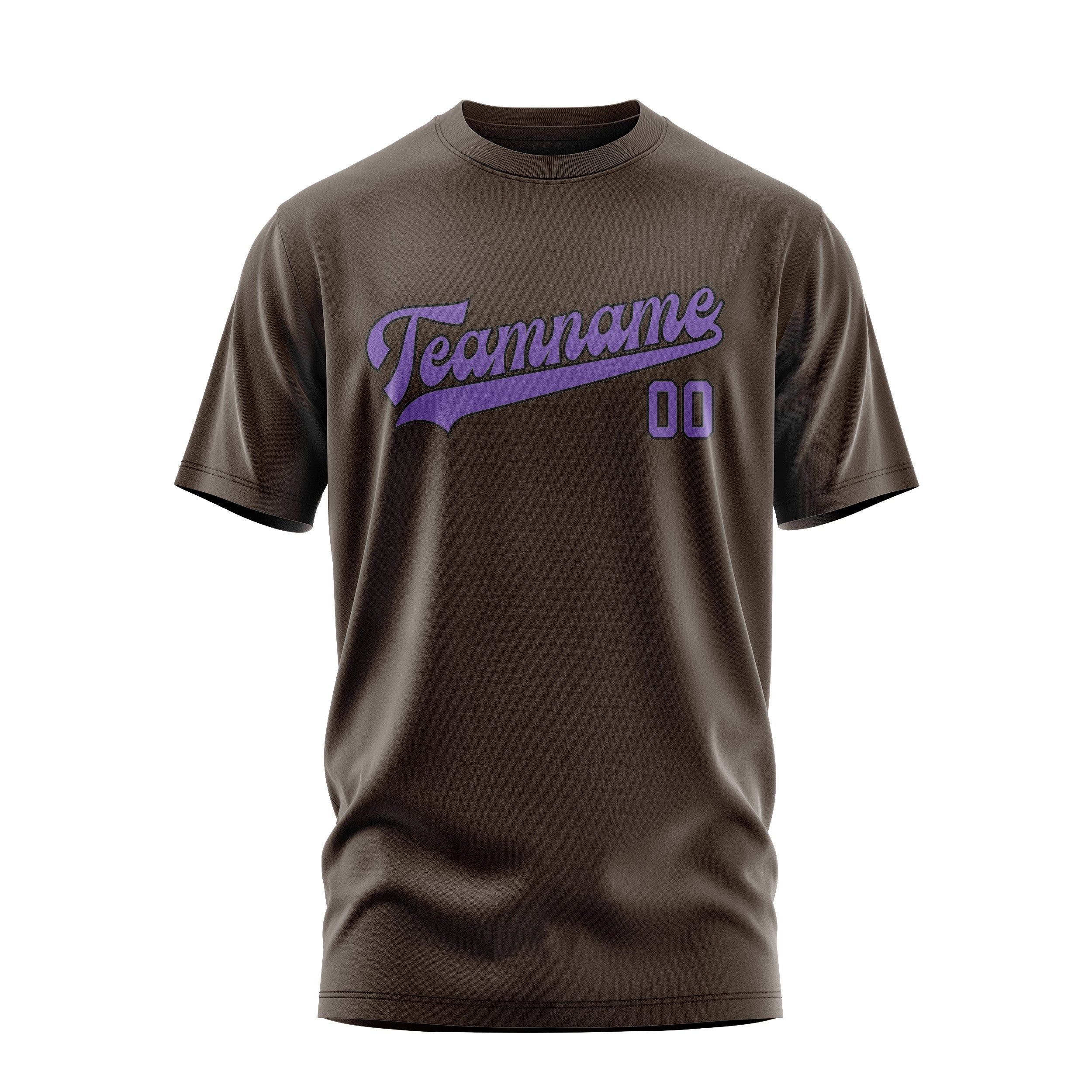 Custom Brown Light Purple T-Shirt