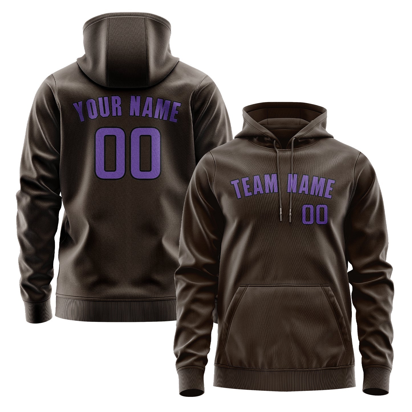 Custom Brown Light Purple Hoodie