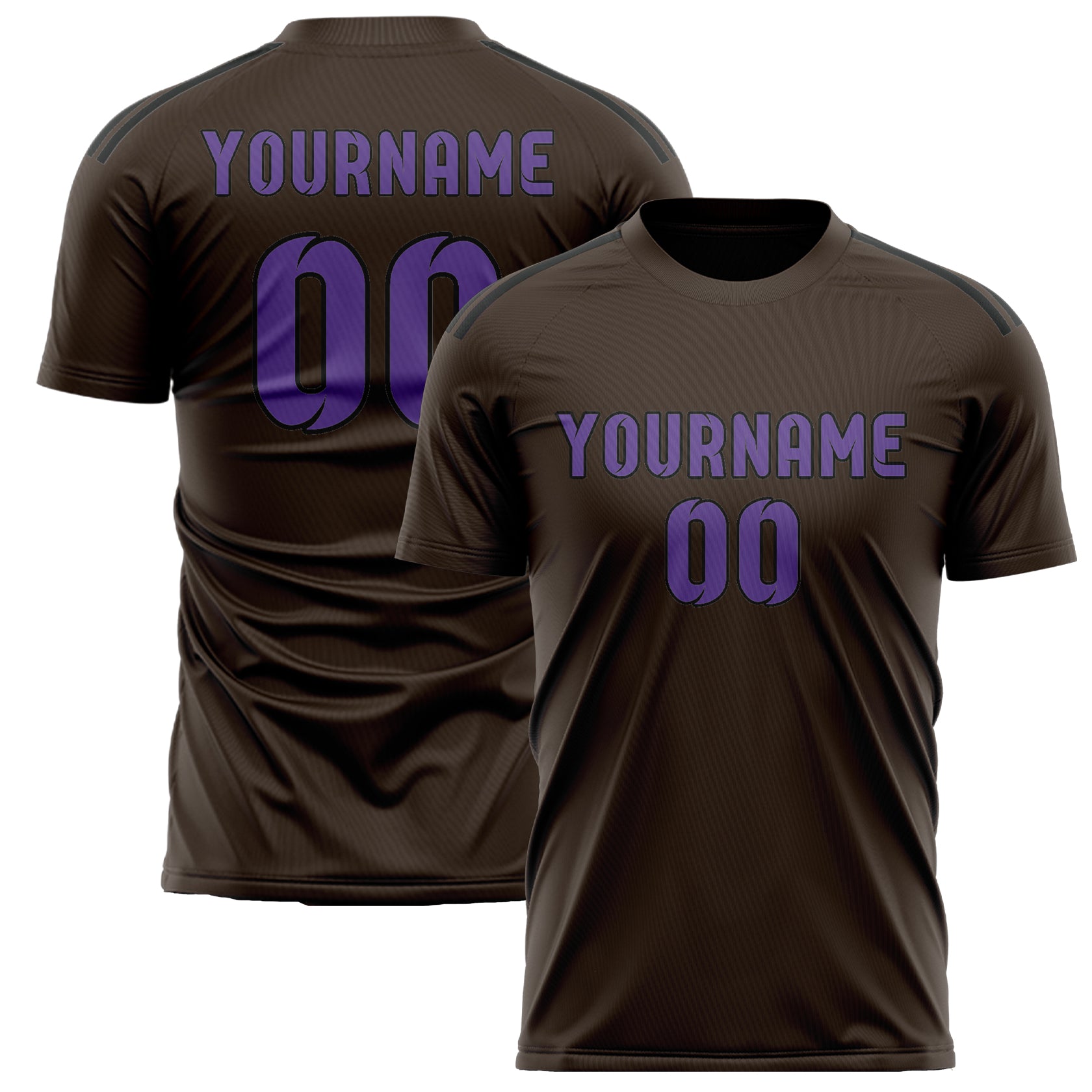 Custom Brown Light Purple Soccer Jersey