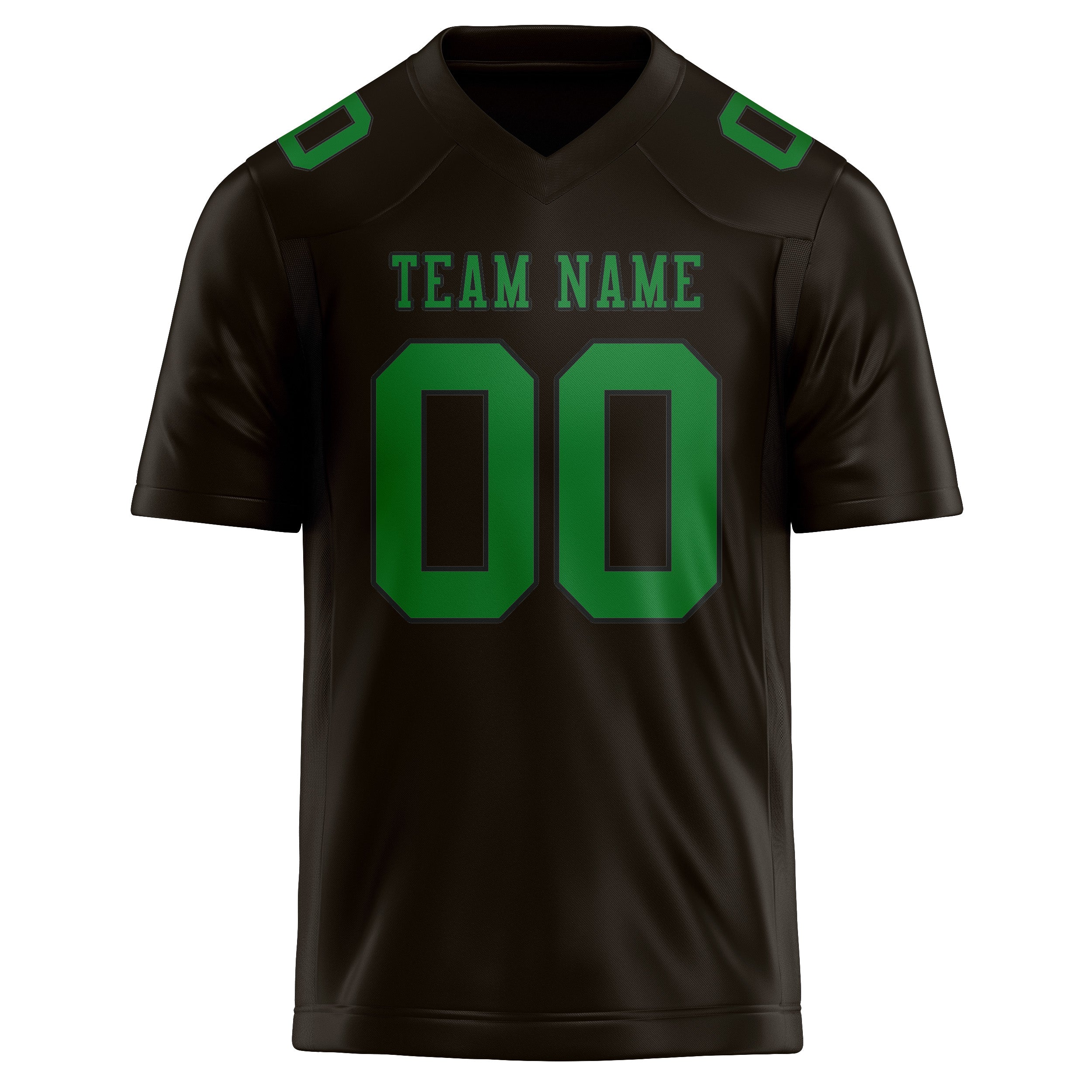 Custom Brown Emerald Green Football Jersey