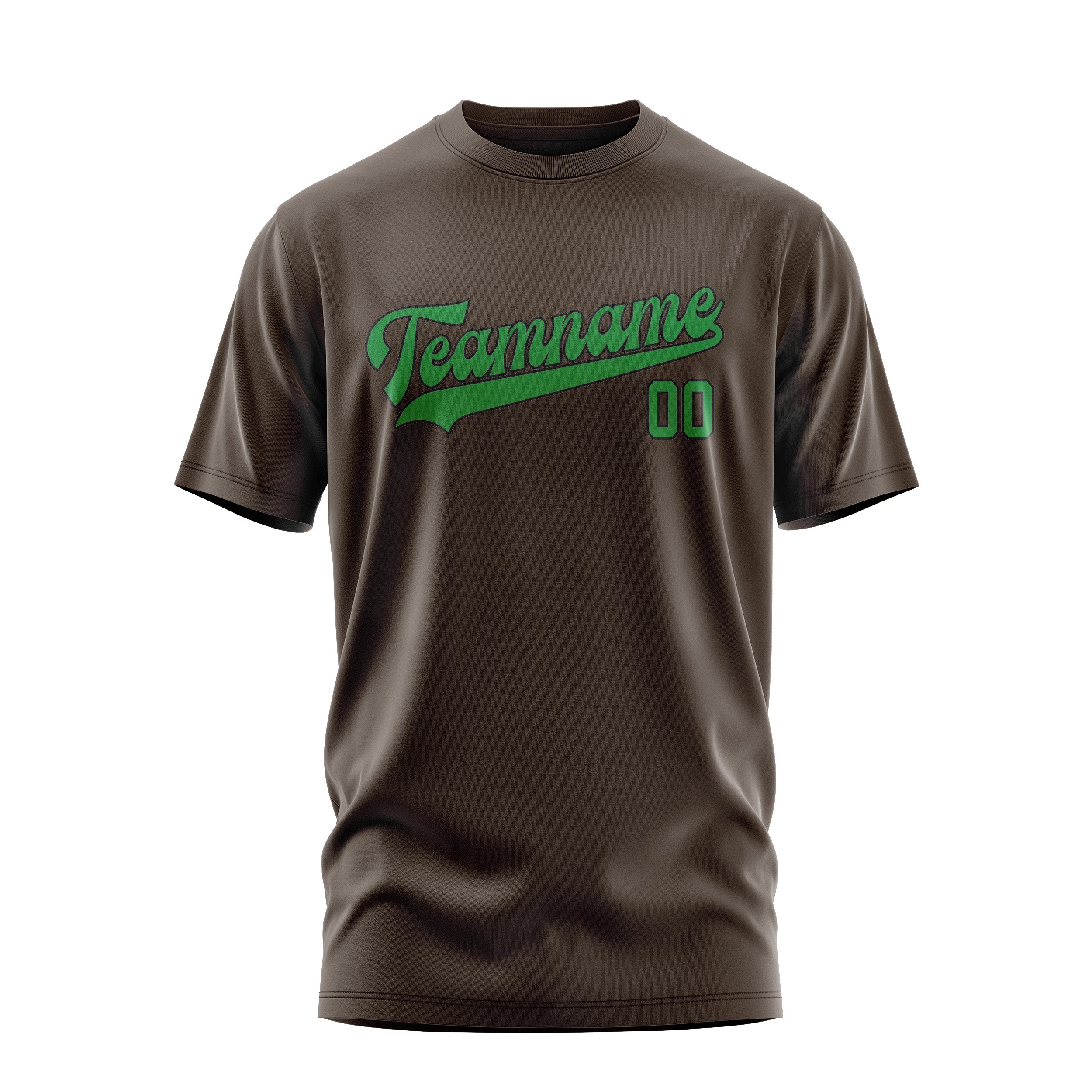 Custom Brown Emerald Green T-Shirt