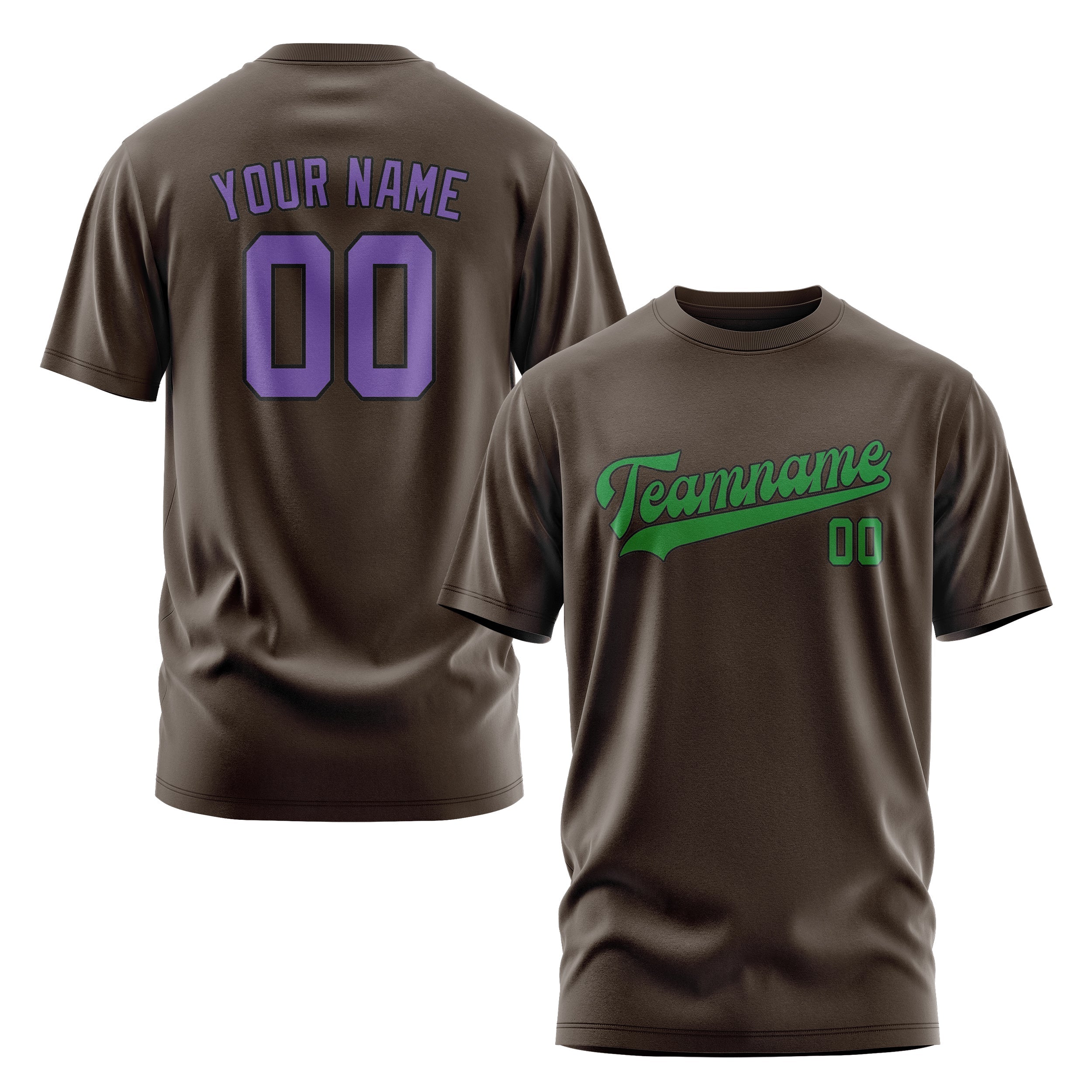 Custom Brown Emerald Green T-Shirt
