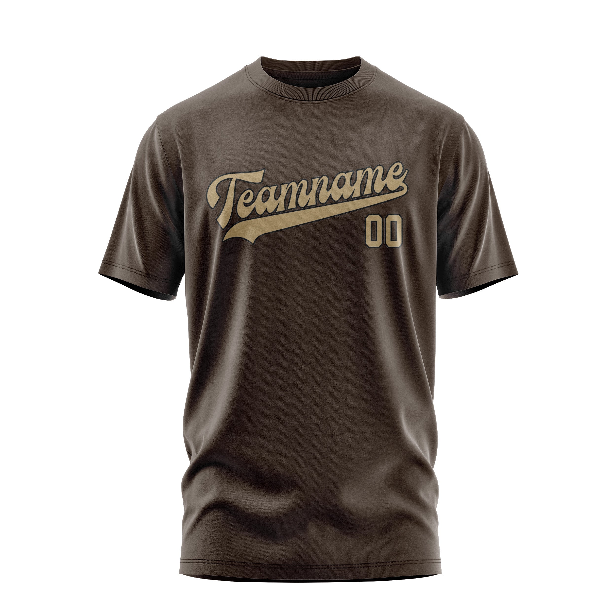 Custom Brown Light Khaki T-Shirt