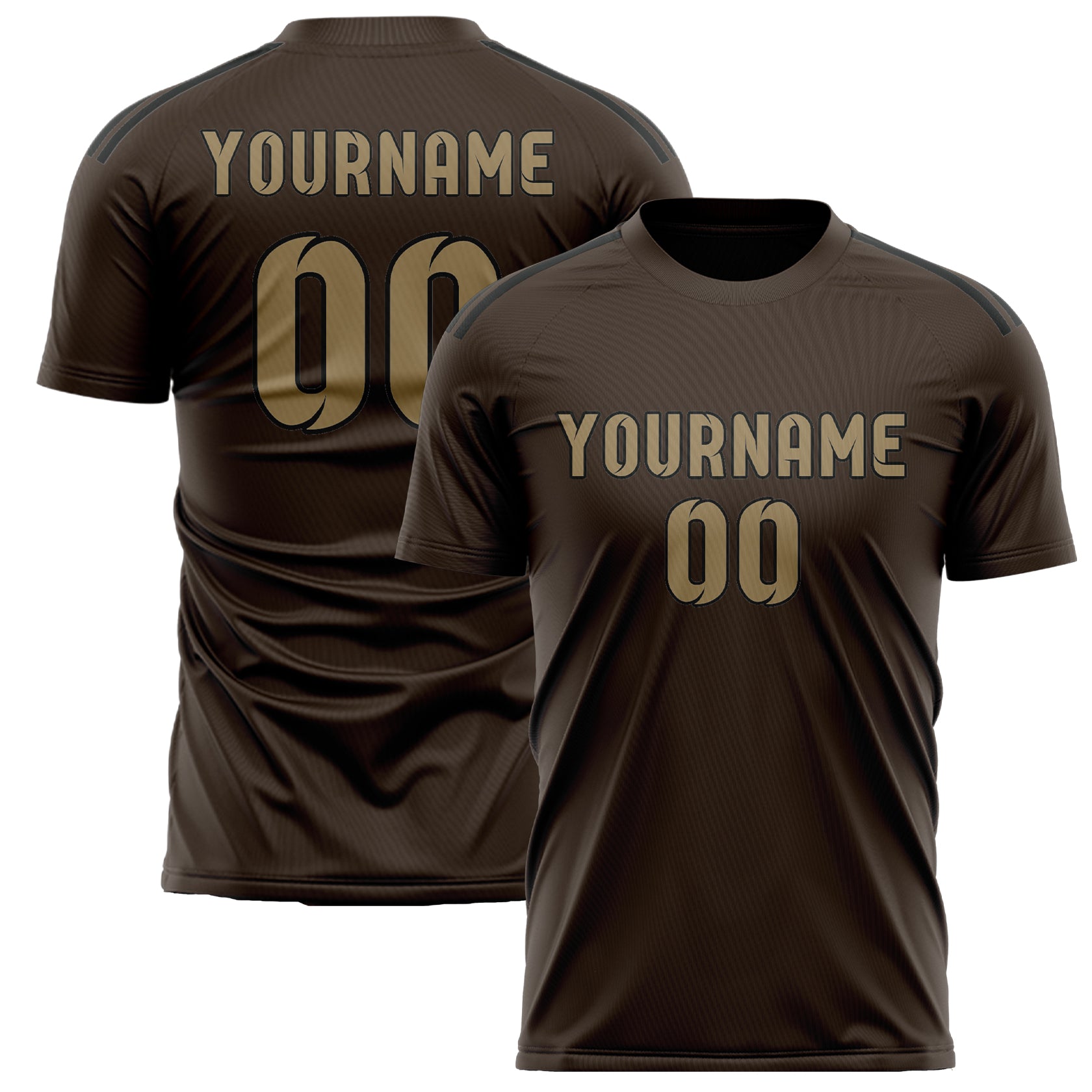 Custom Brown Light Khaki Soccer Jersey
