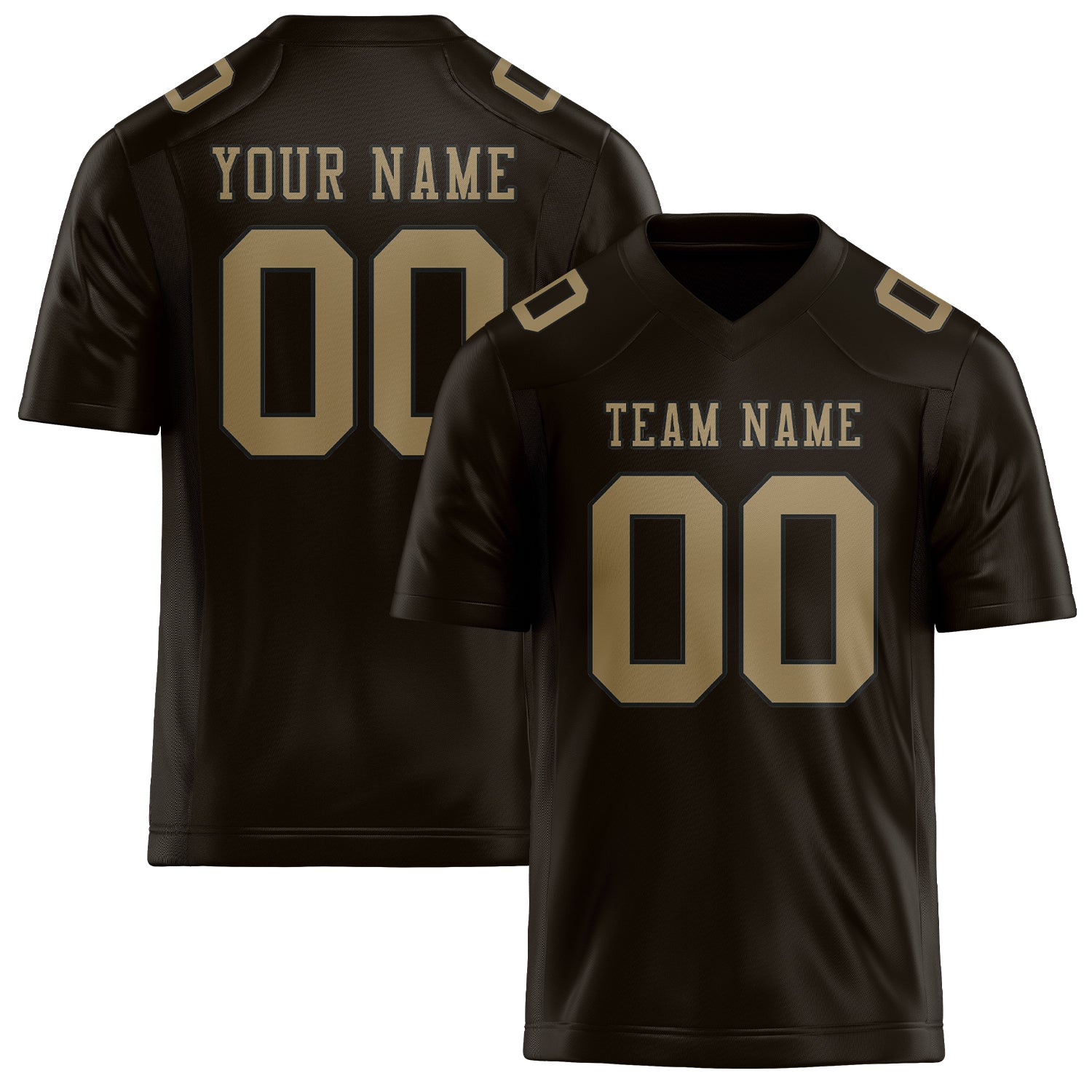 Custom Brown Light Khaki Football Jersey