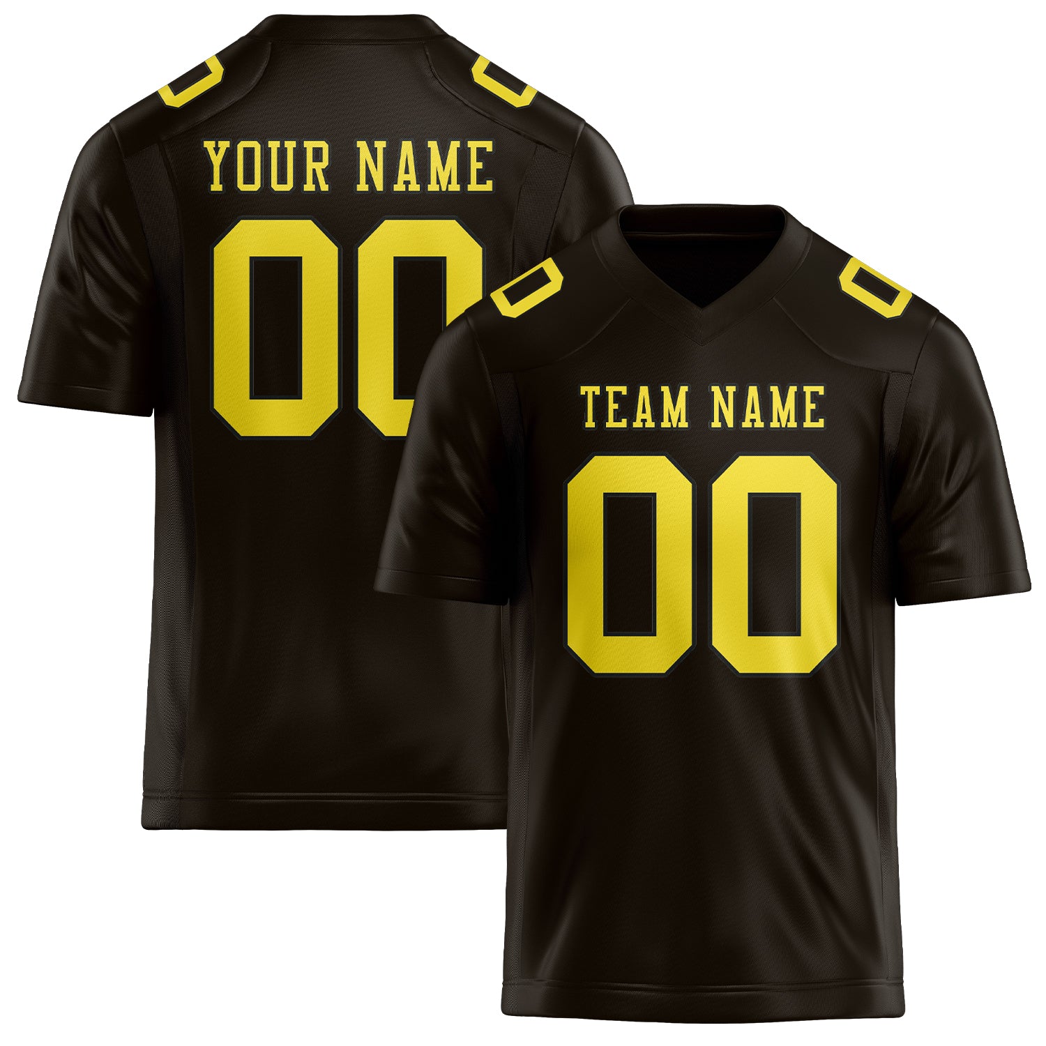 Custom Brown Light Yellow Football Jersey