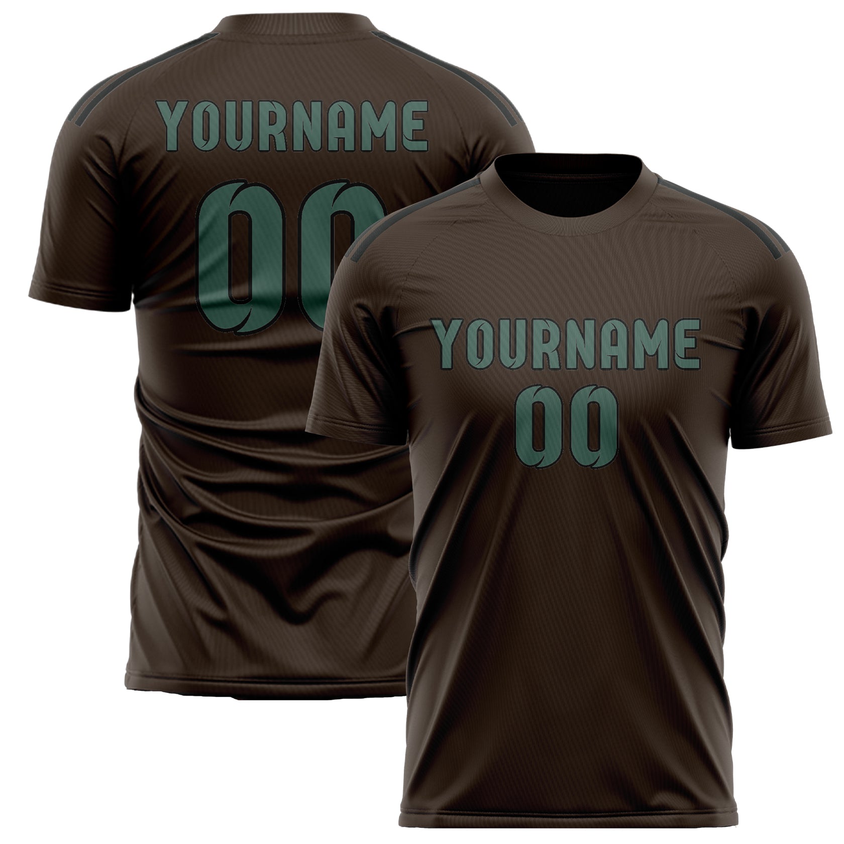 Custom Brown Blue Green Soccer Jersey