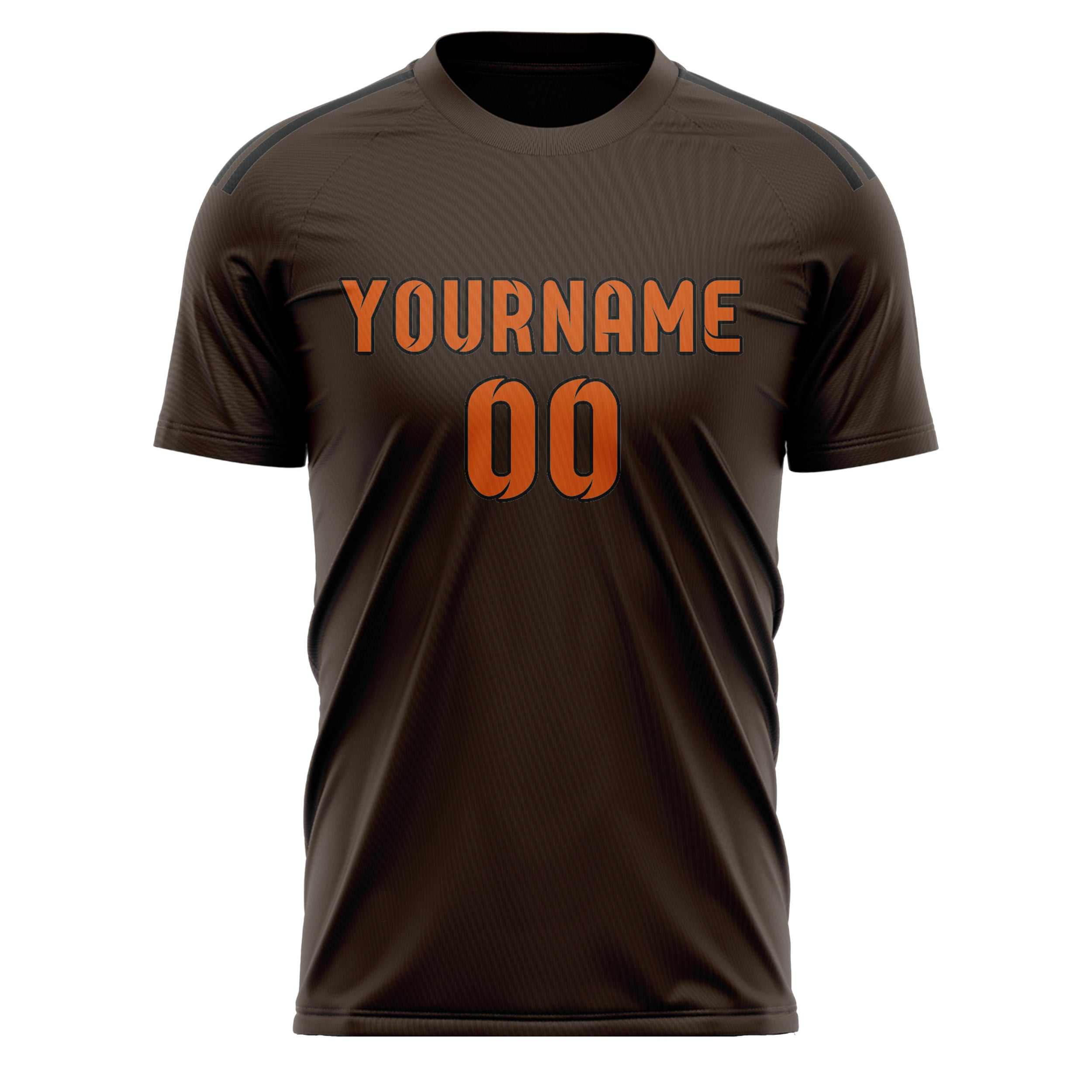 Custom Brown Orange Soccer Jersey