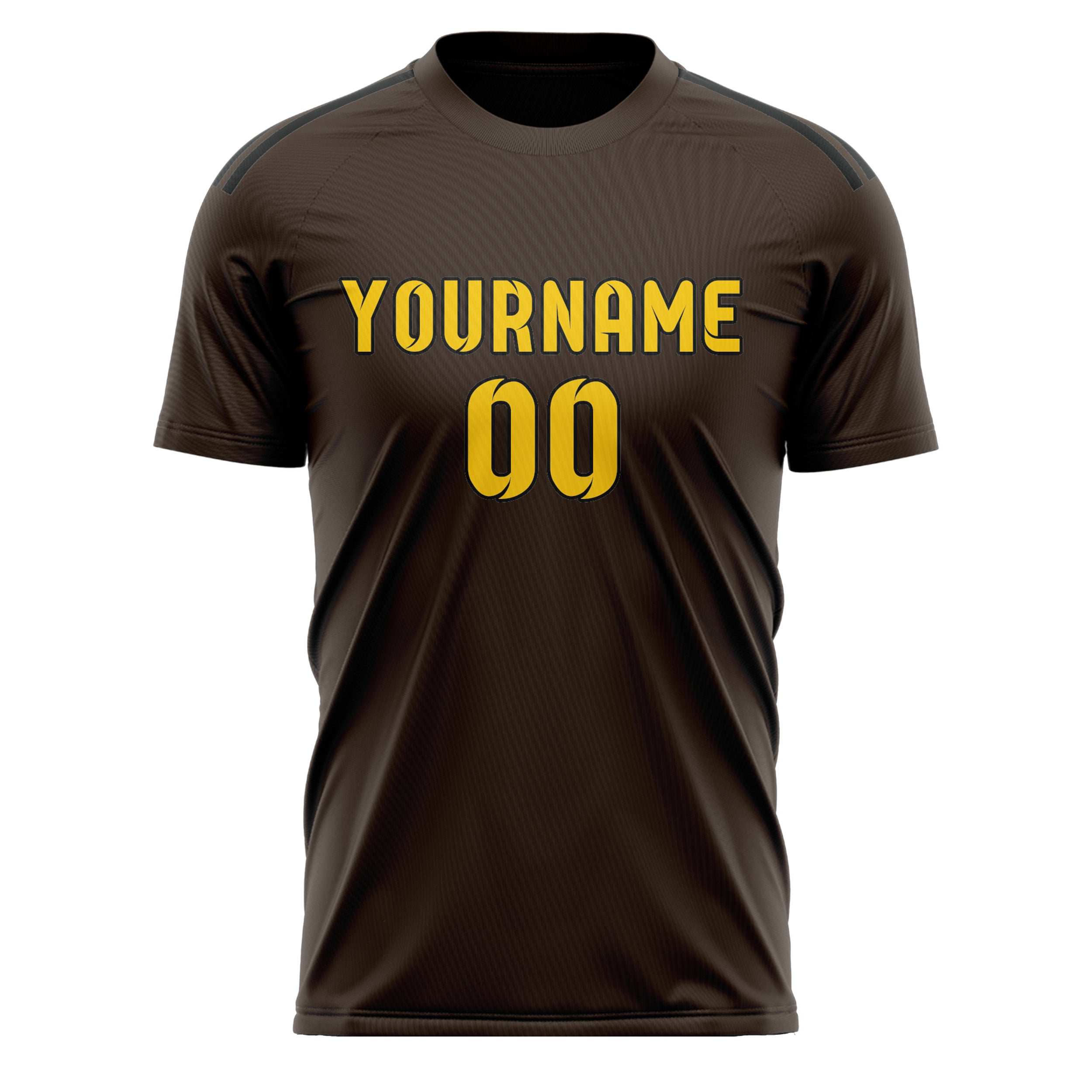 Custom Brown Gold Soccer Jersey