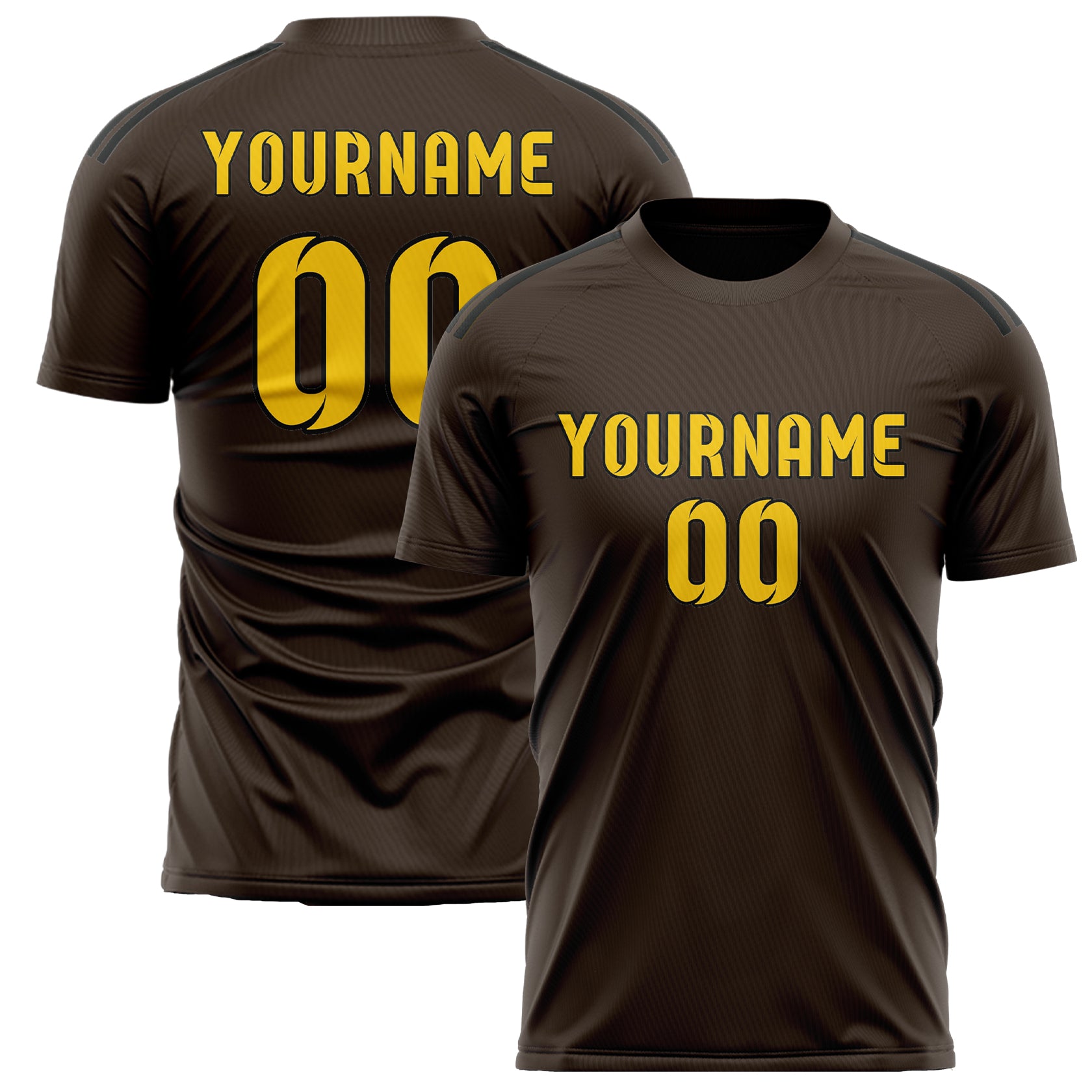Custom Brown Gold Soccer Jersey