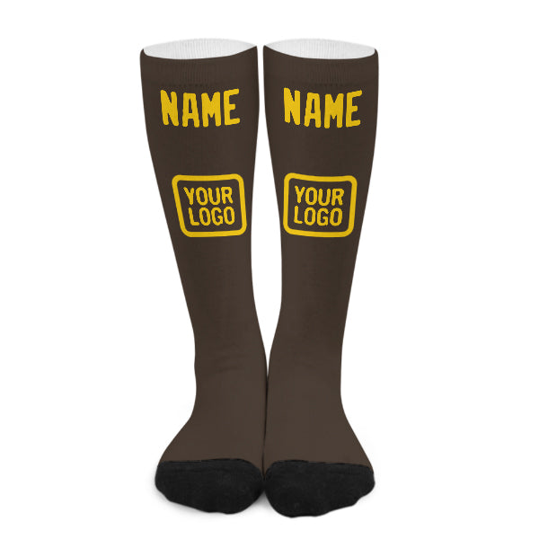 Custom Brown Gold Knee-High Sock