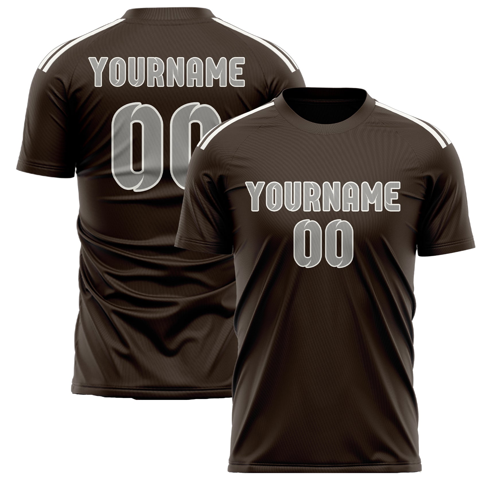 Custom Brown Gray Soccer Jersey