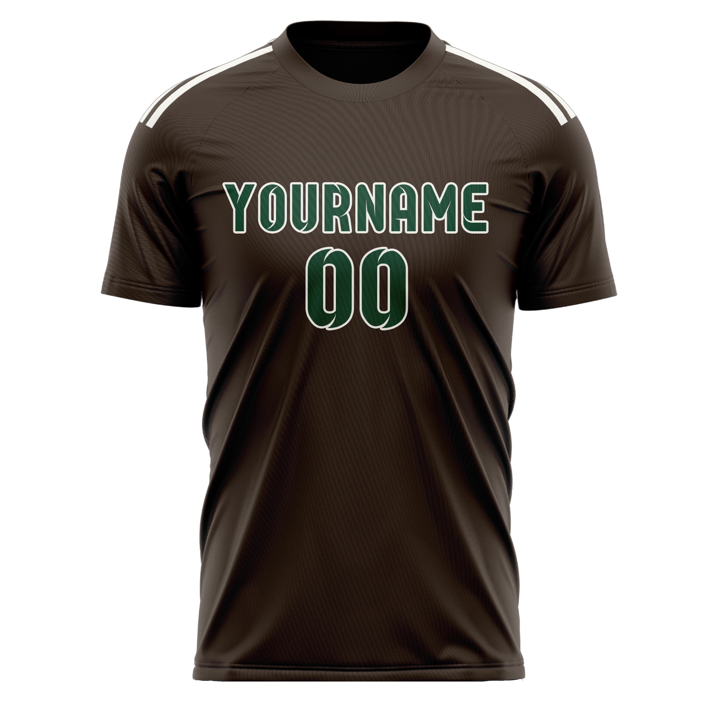 Custom Brown Green Soccer Jersey