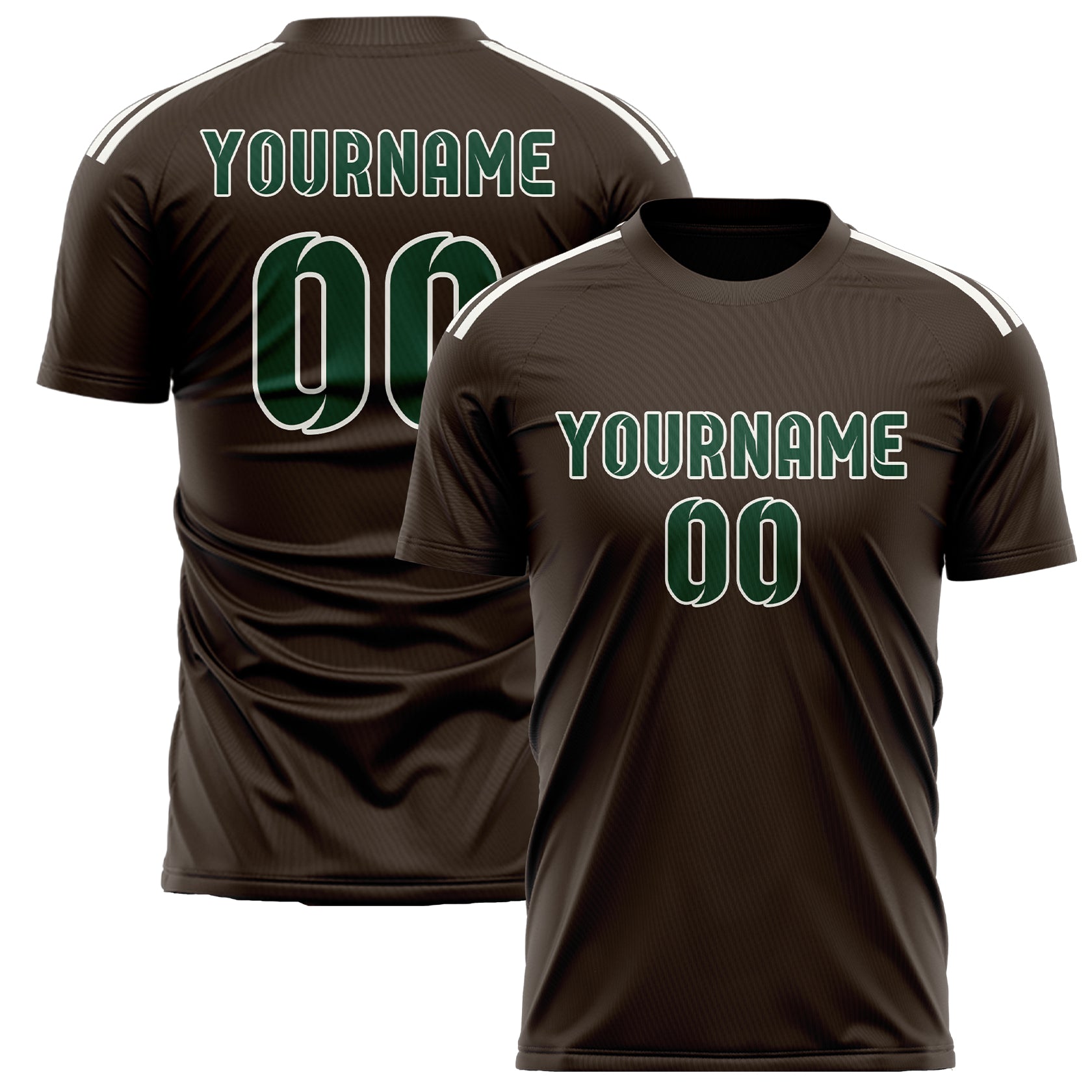 Custom Brown Green Soccer Jersey