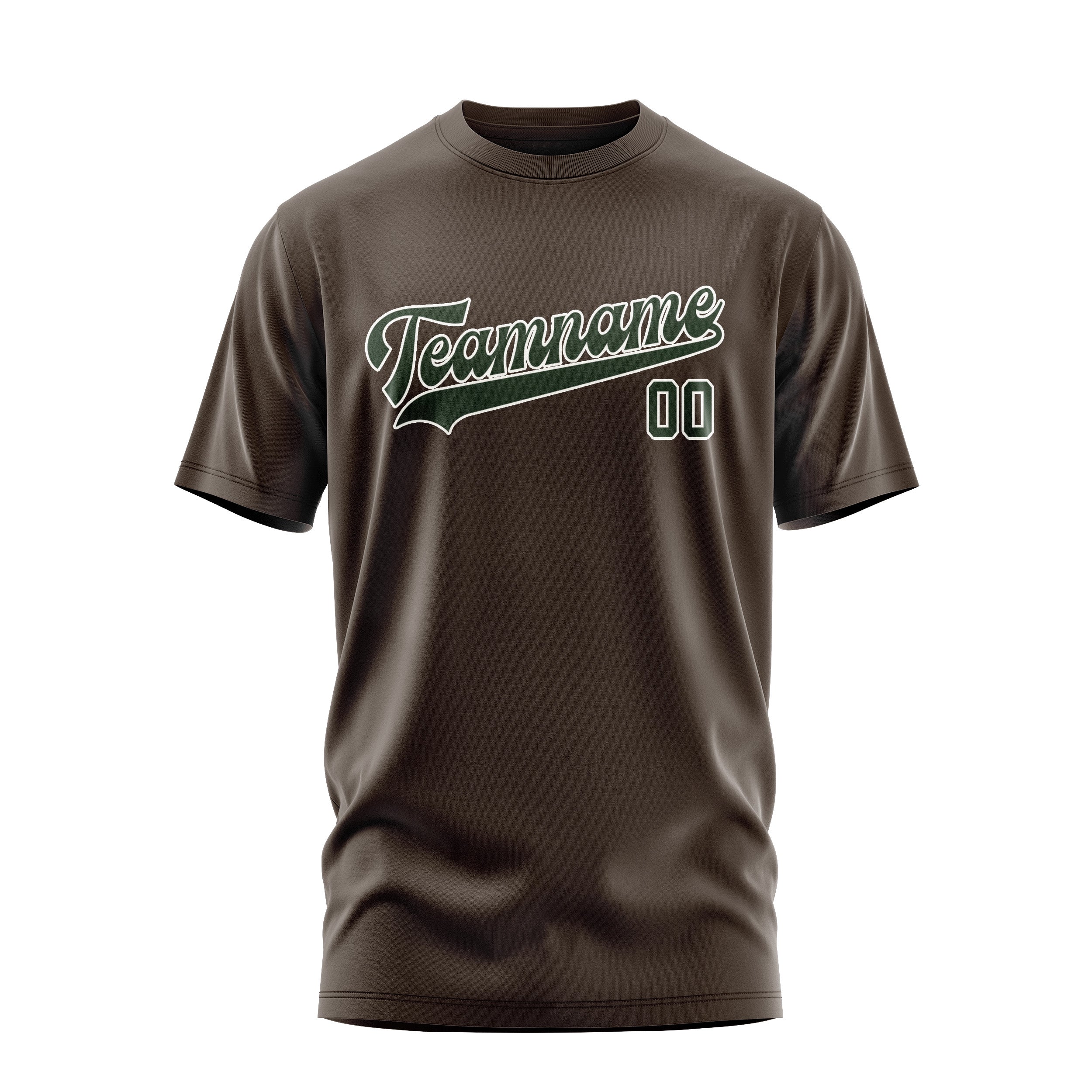 Custom Brown Dark Green T-Shirt
