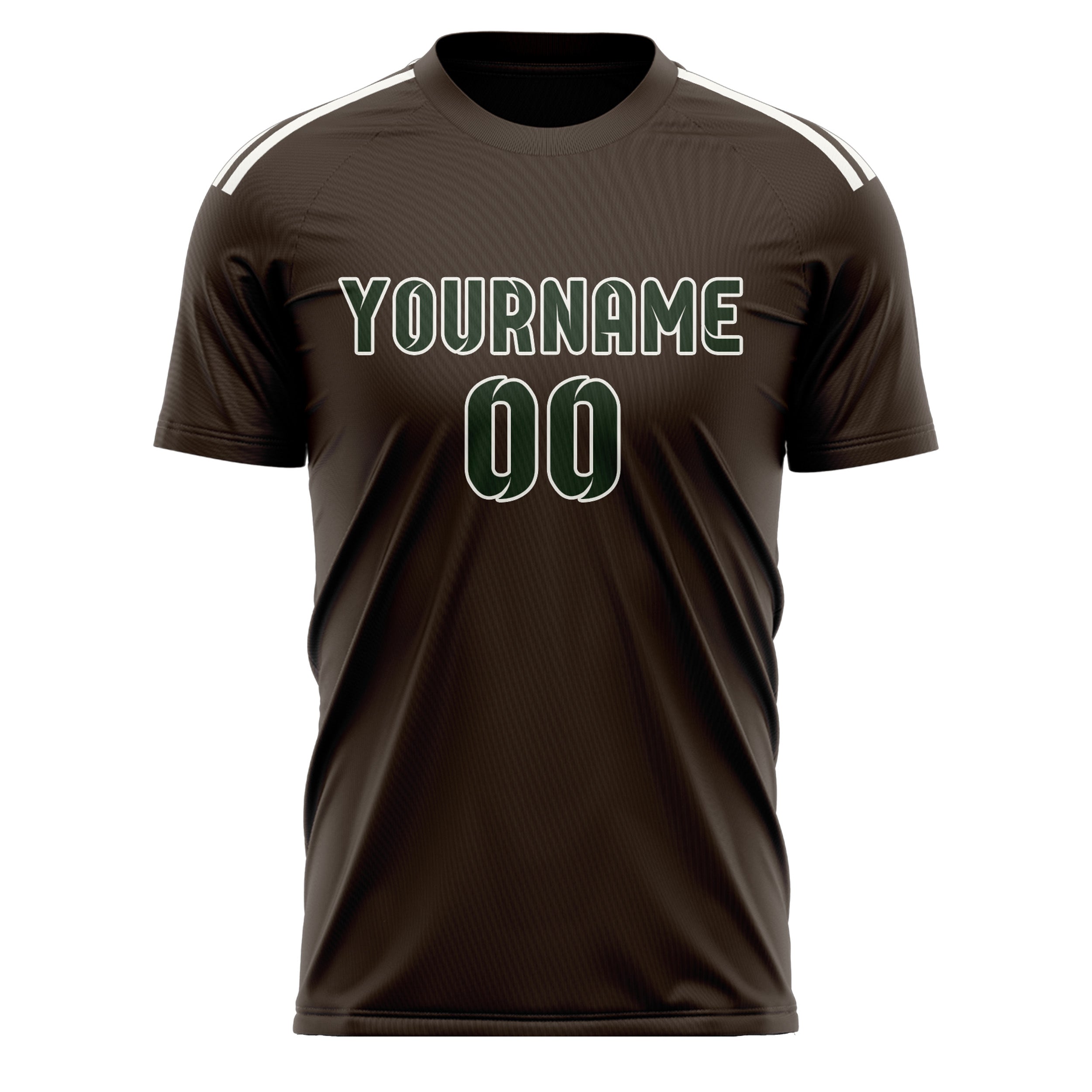 Custom Brown Dark Green Soccer Jersey