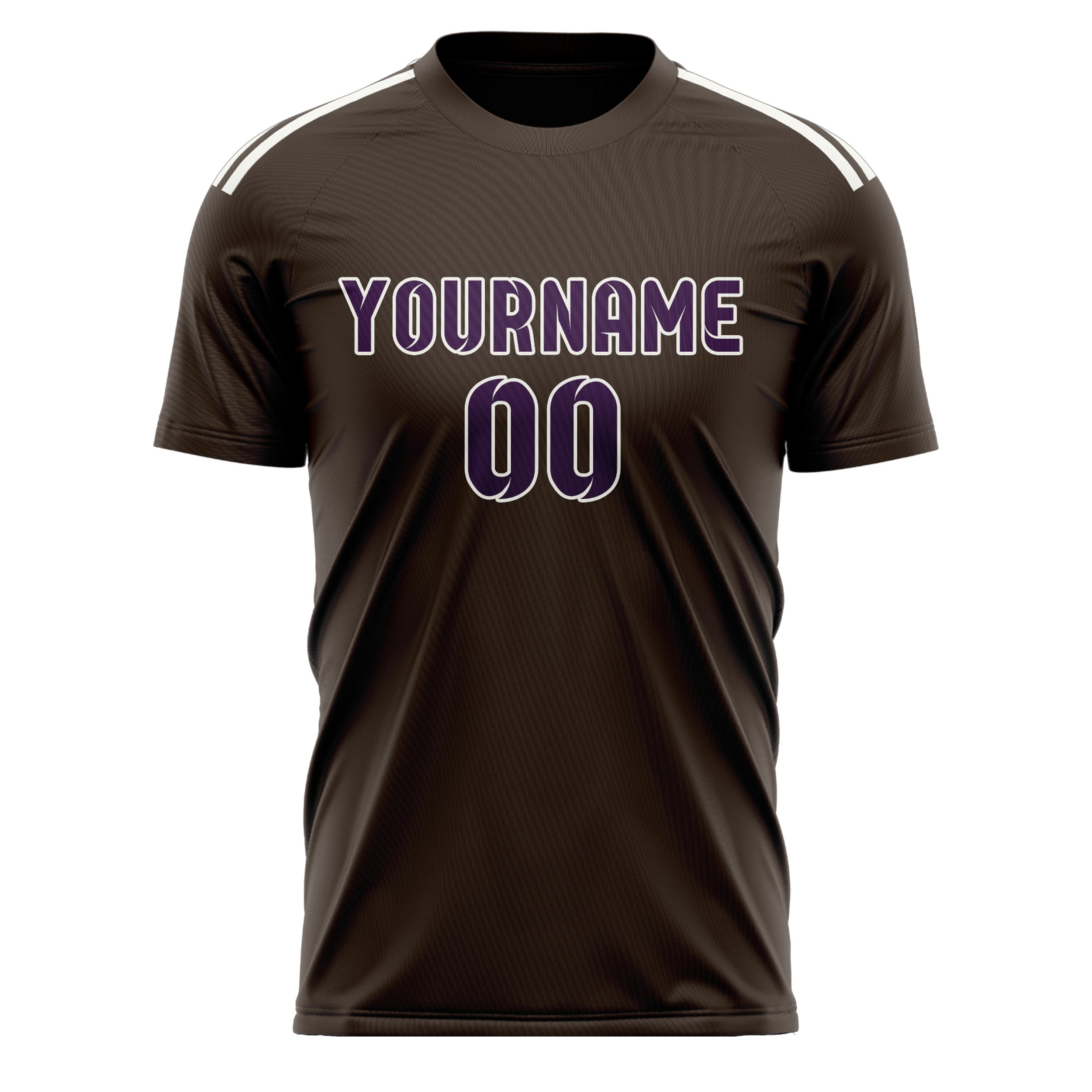 Custom Brown Purple Soccer Jersey