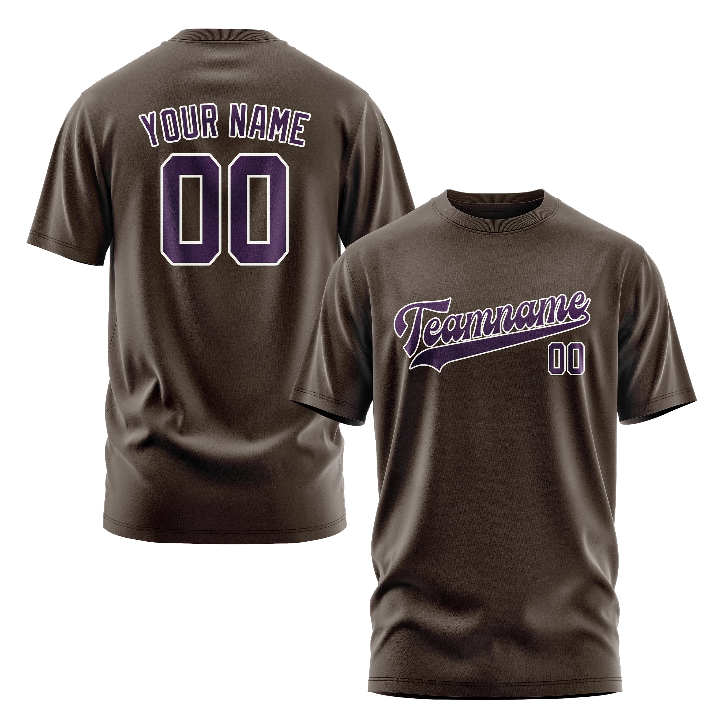 Custom Brown Purple T-Shirt