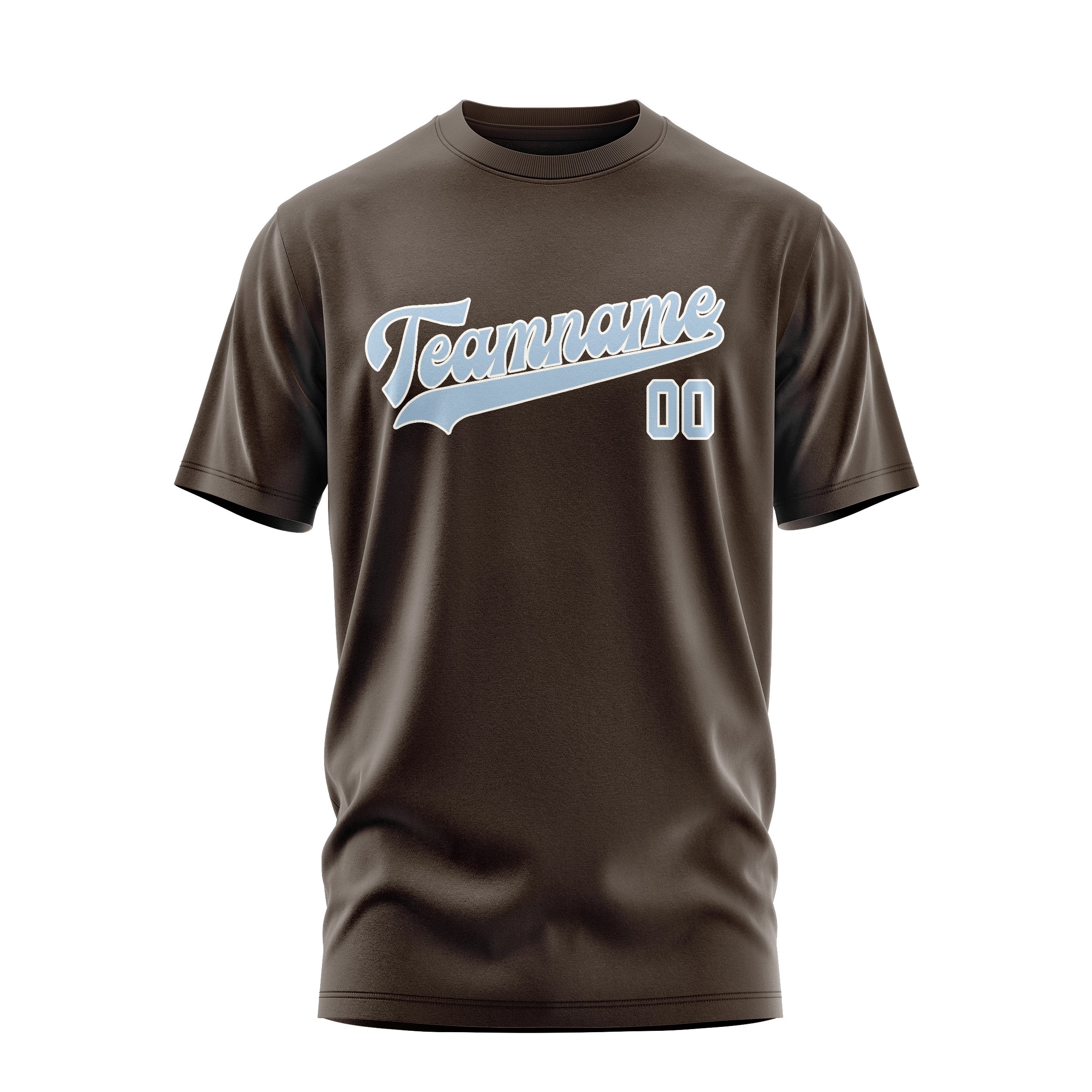 Custom Brown Light Blue T-Shirt