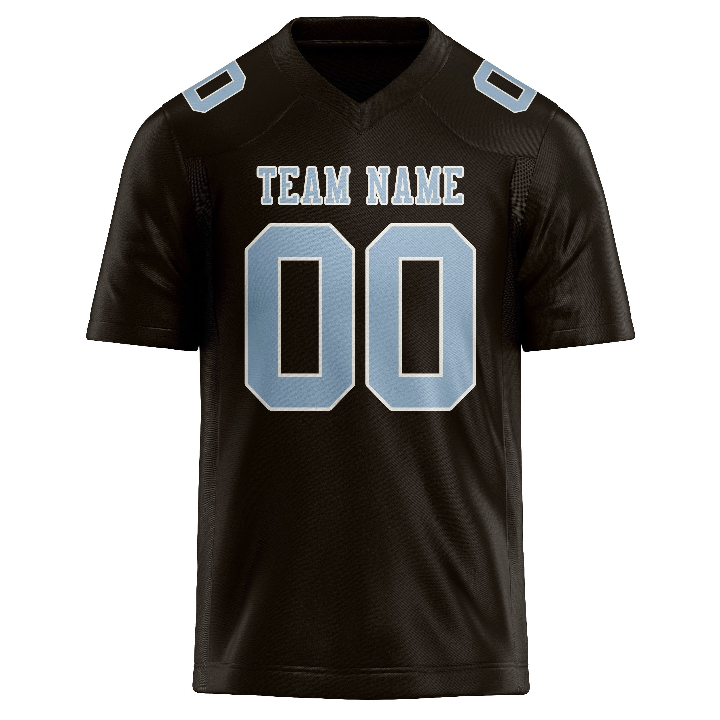 Custom Brown Light Blue Football Jersey