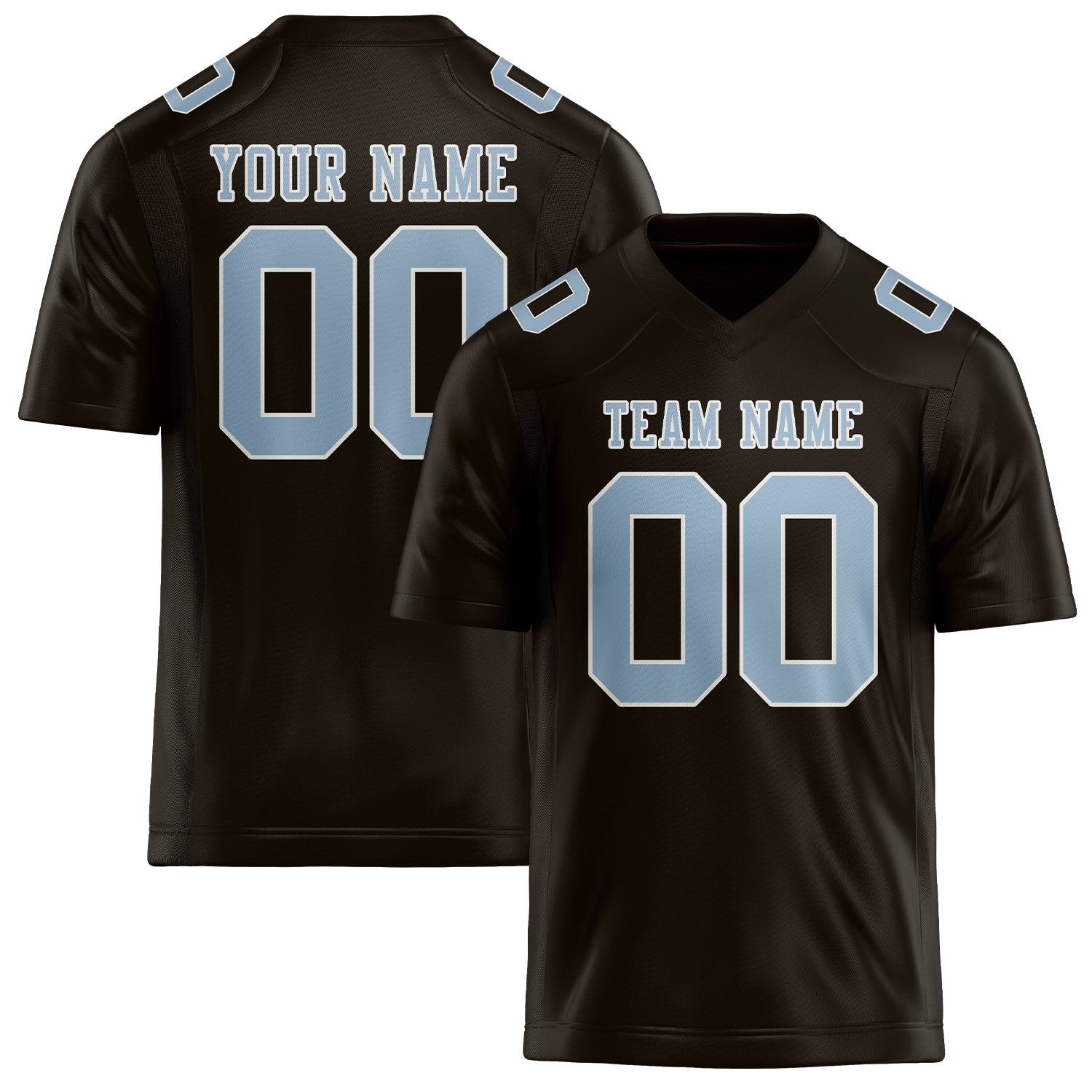 Custom Brown Light Blue Football Jersey