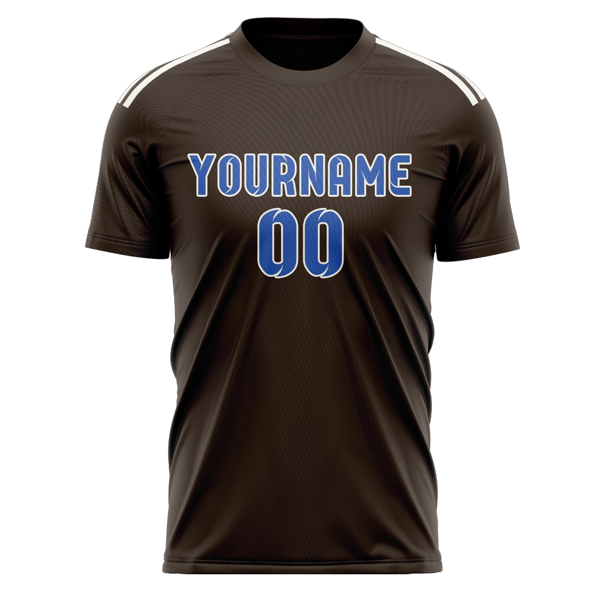 Custom Brown Sky Blue Soccer Jersey
