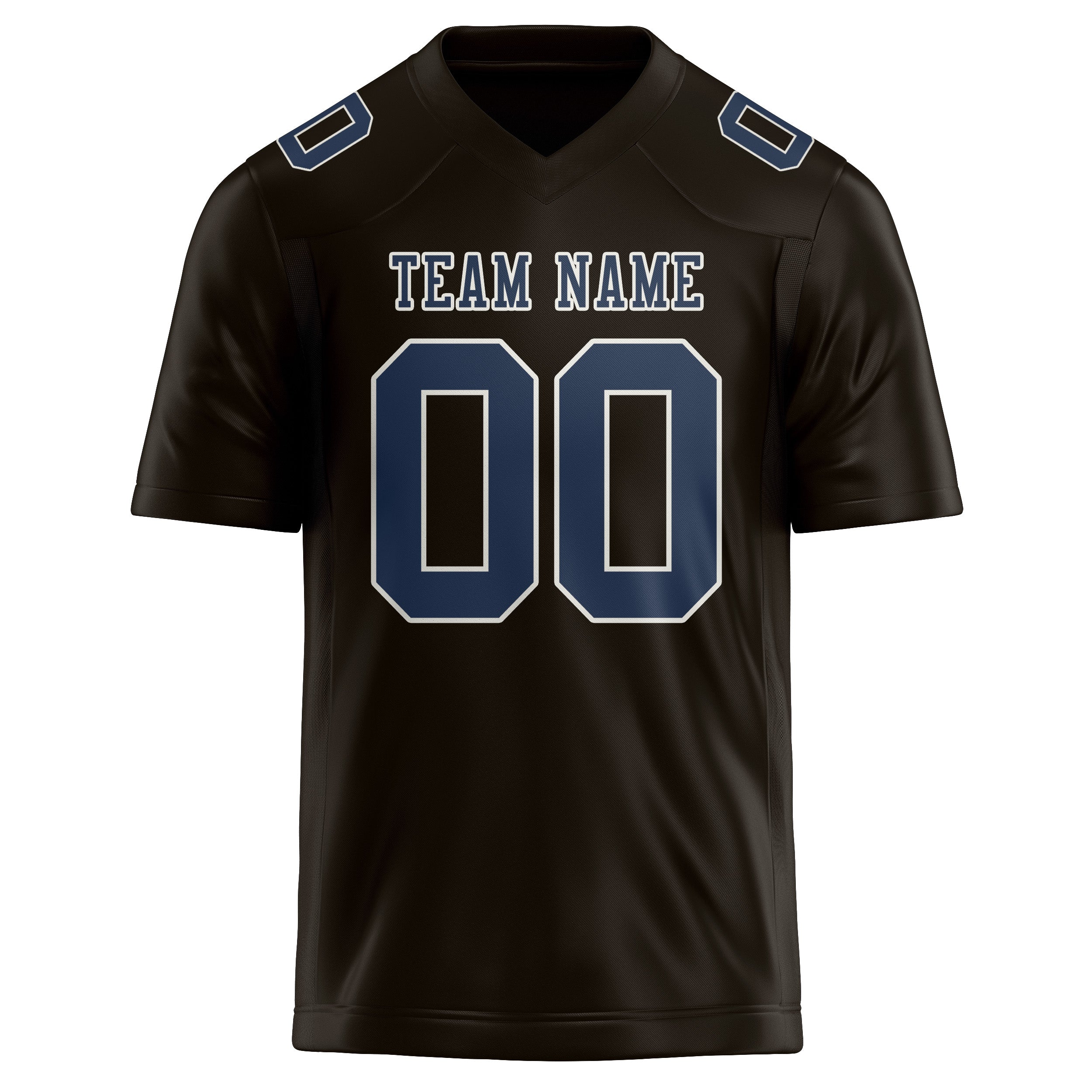 Custom Brown Blue Football Jersey