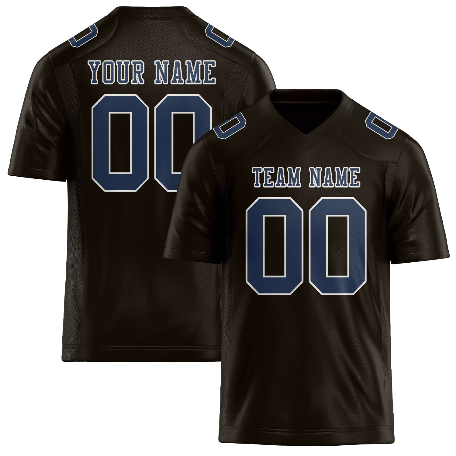 Custom Brown Blue Football Jersey