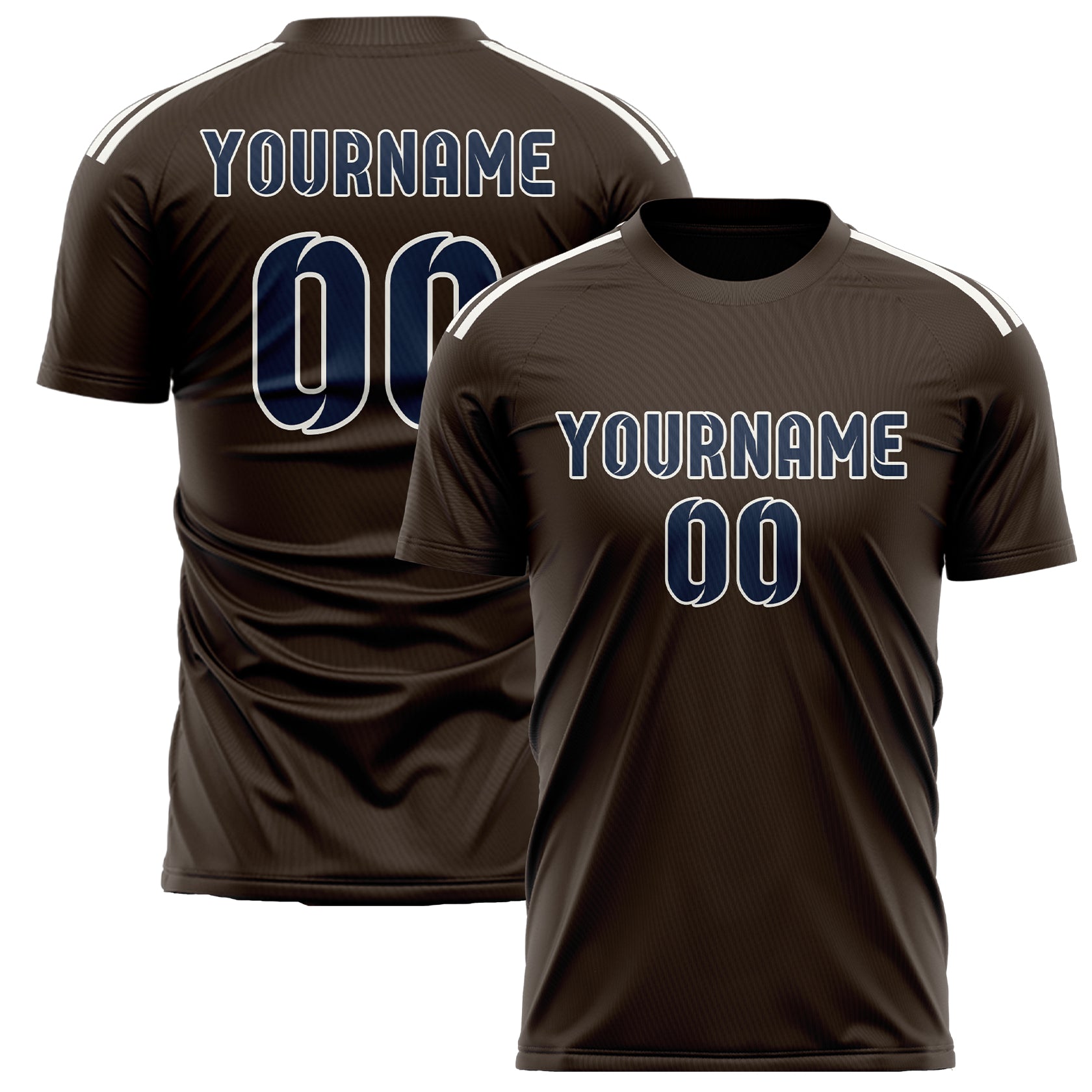 Custom Brown Blue Soccer Jersey