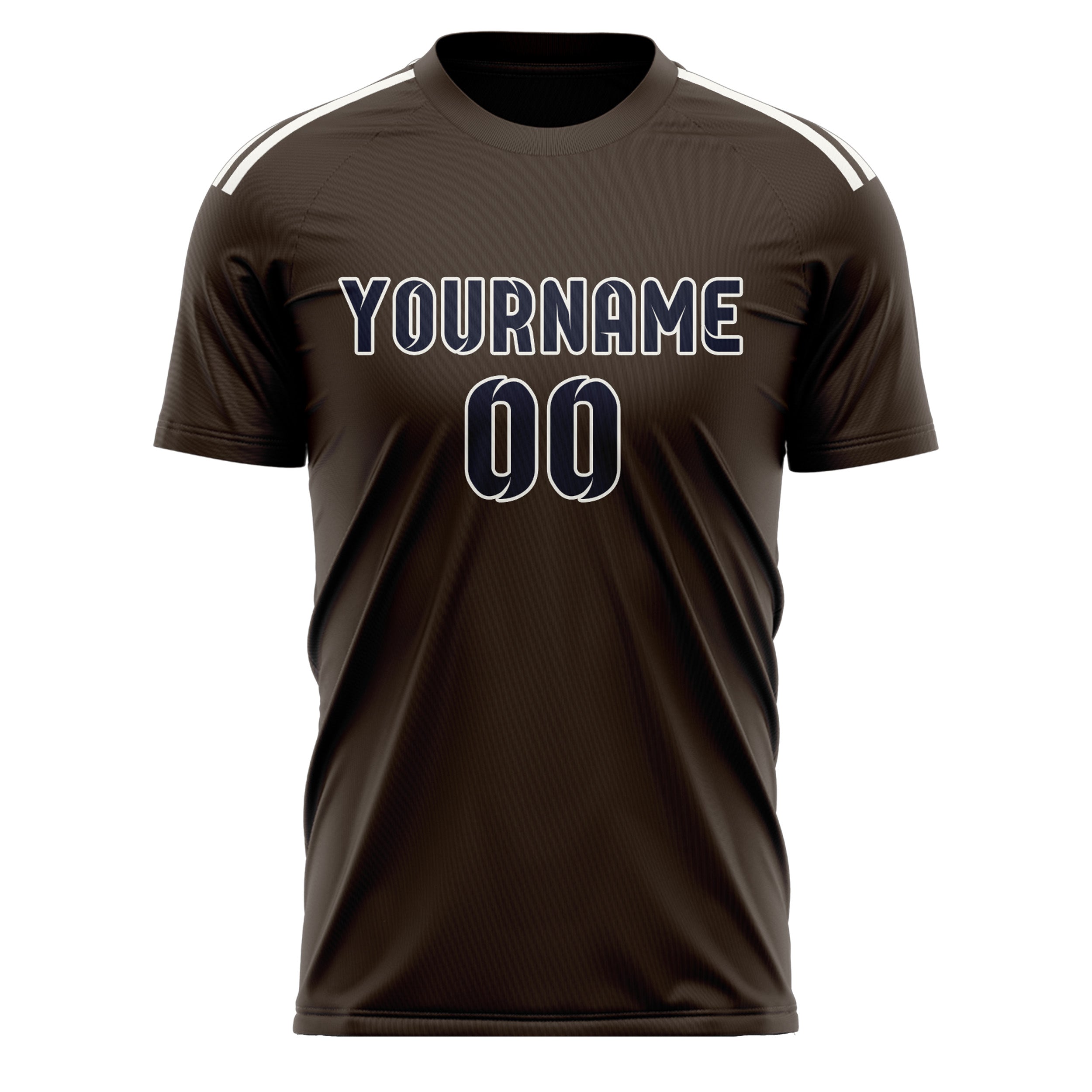 Custom Brown Navy Soccer Jersey
