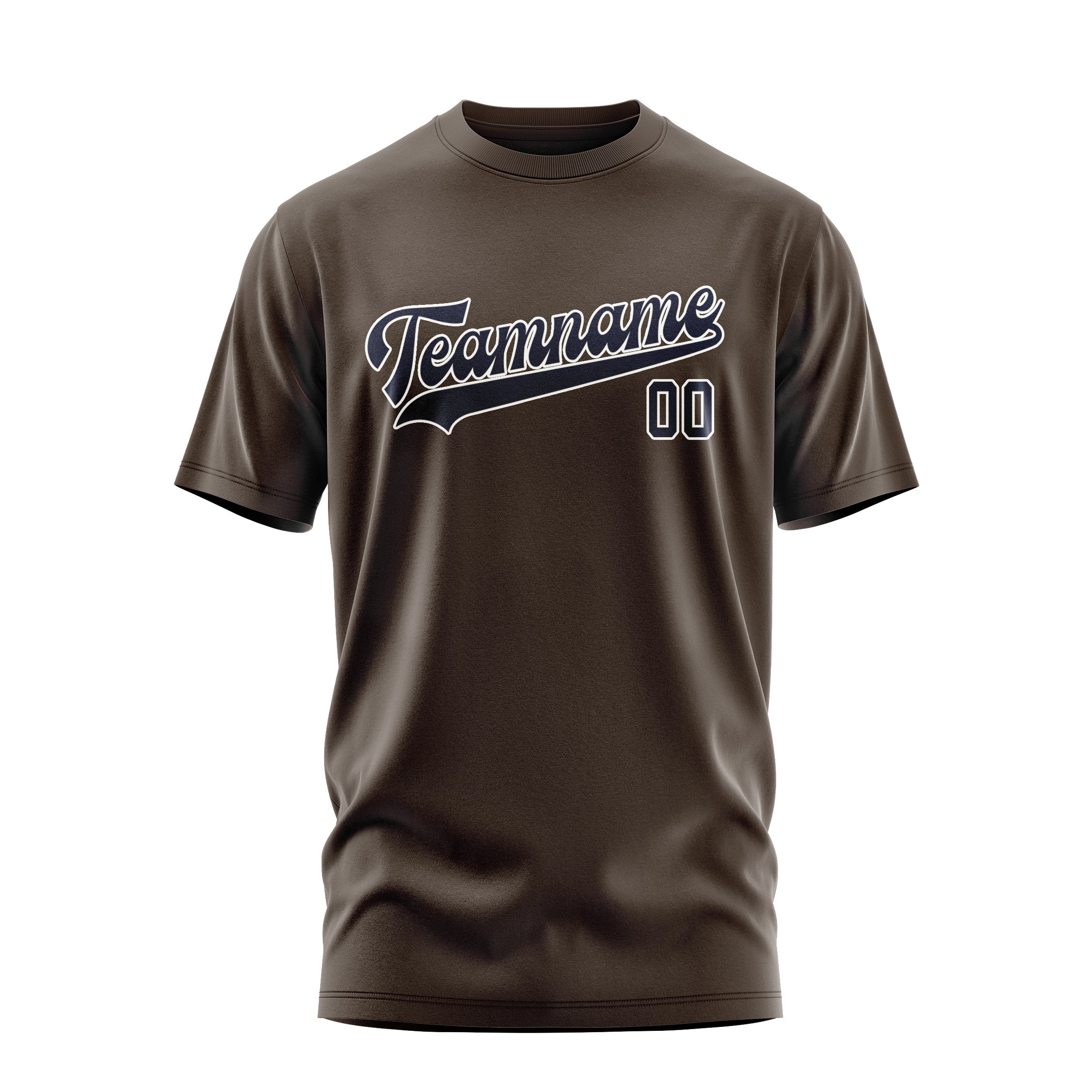 Custom Brown Navy T-Shirt