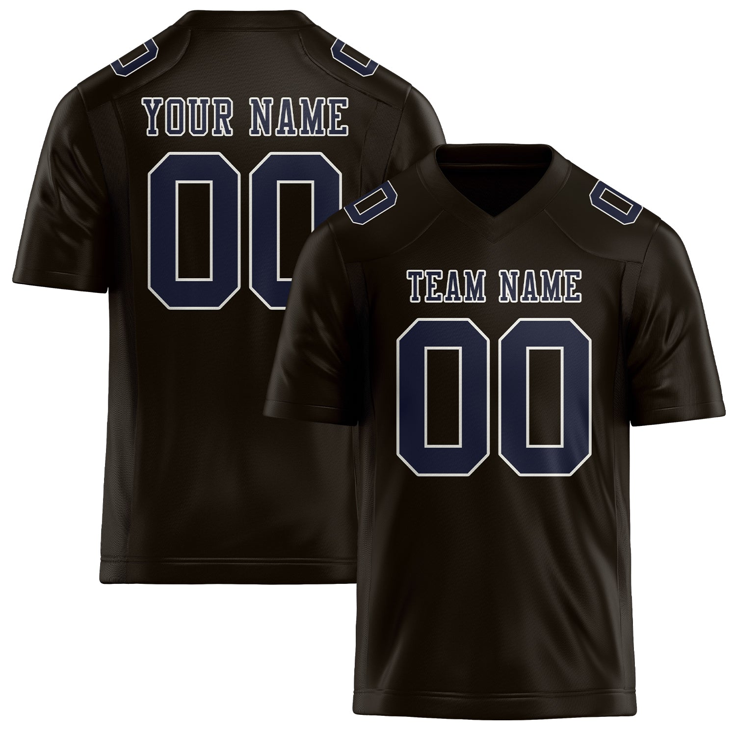 Custom Brown Navy Football Jersey
