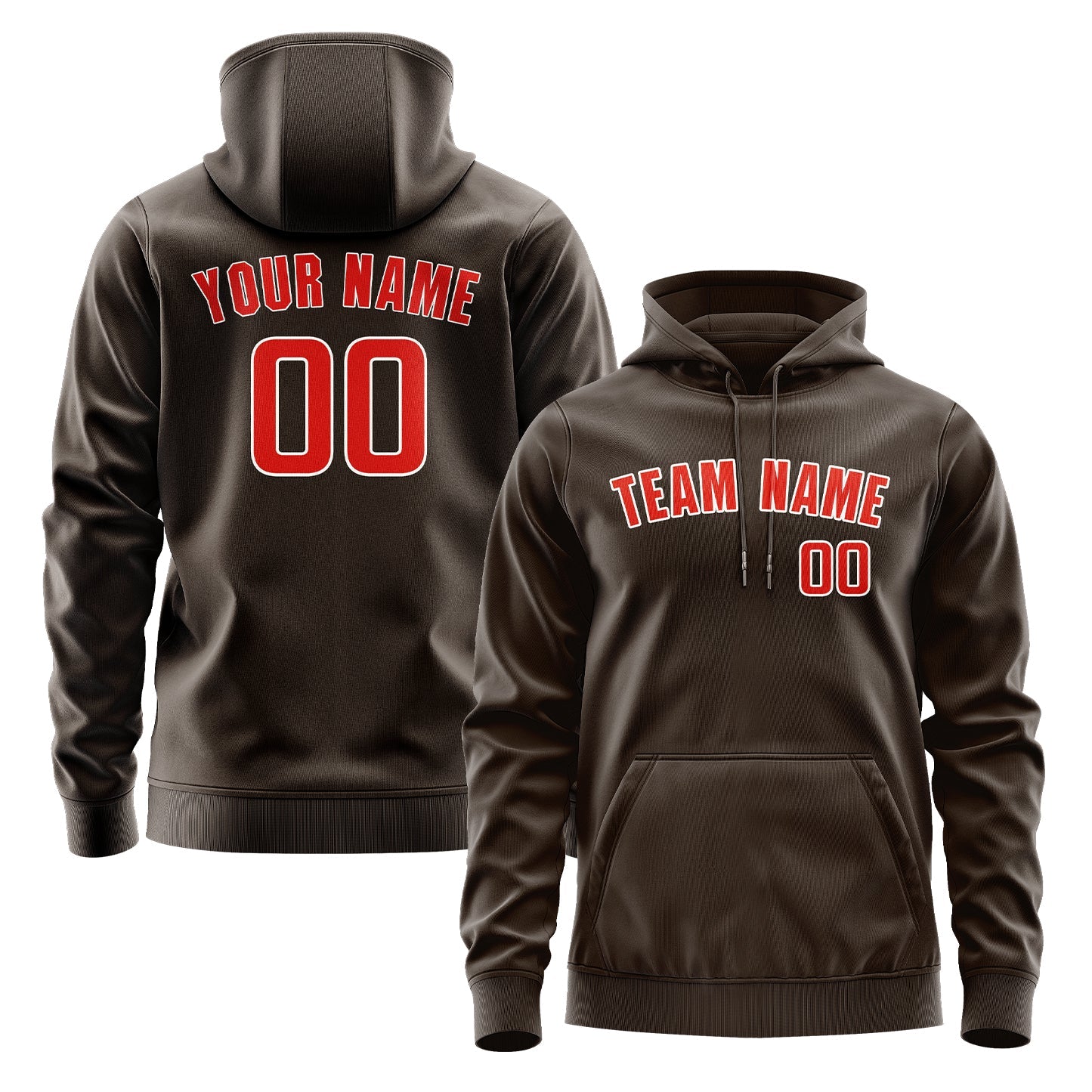 Custom Brown Orange Red Hoodie