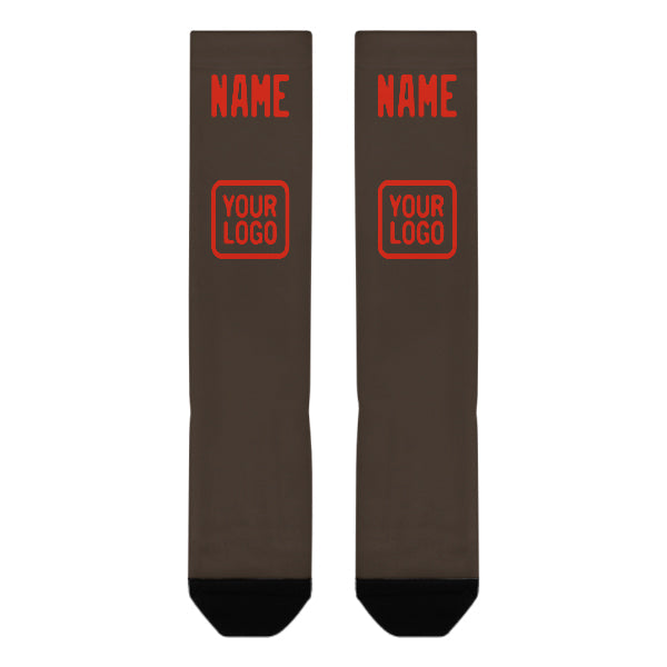 Custom Brown Orange Red Knee-High Sock