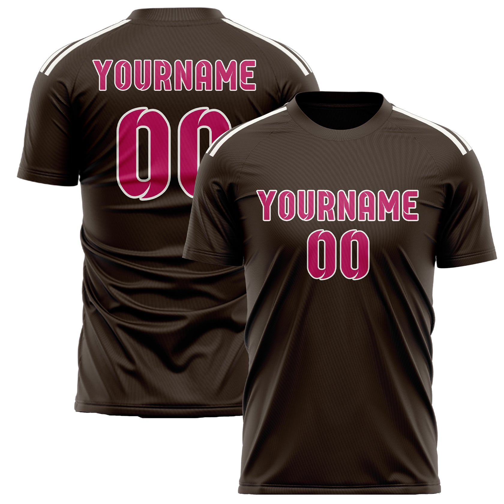 Custom Brown Pink Soccer Jersey