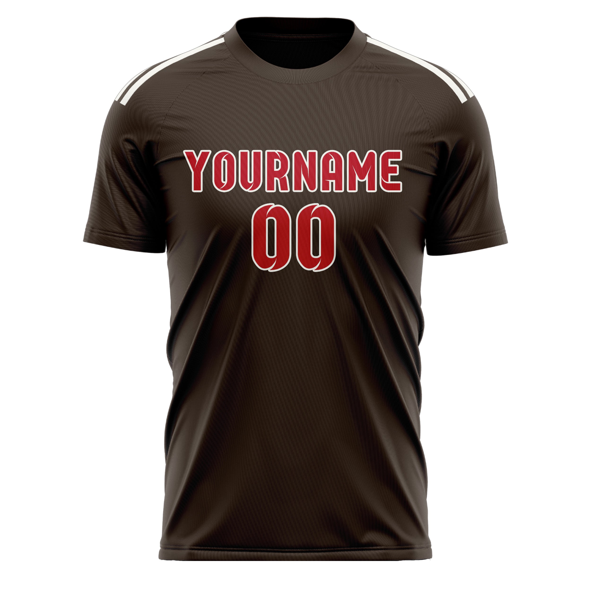 Custom Brown Red Soccer Jersey