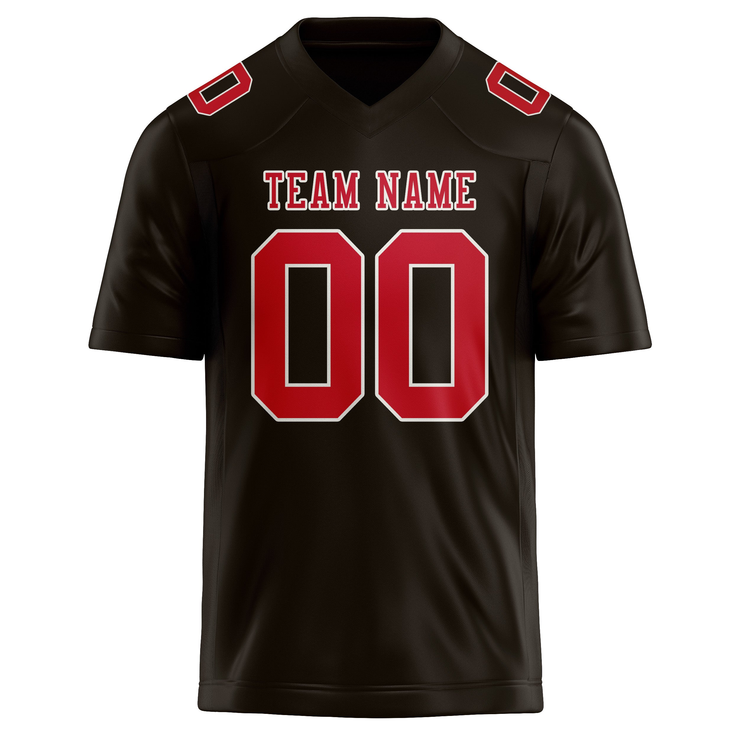 Custom Brown Red Football Jersey