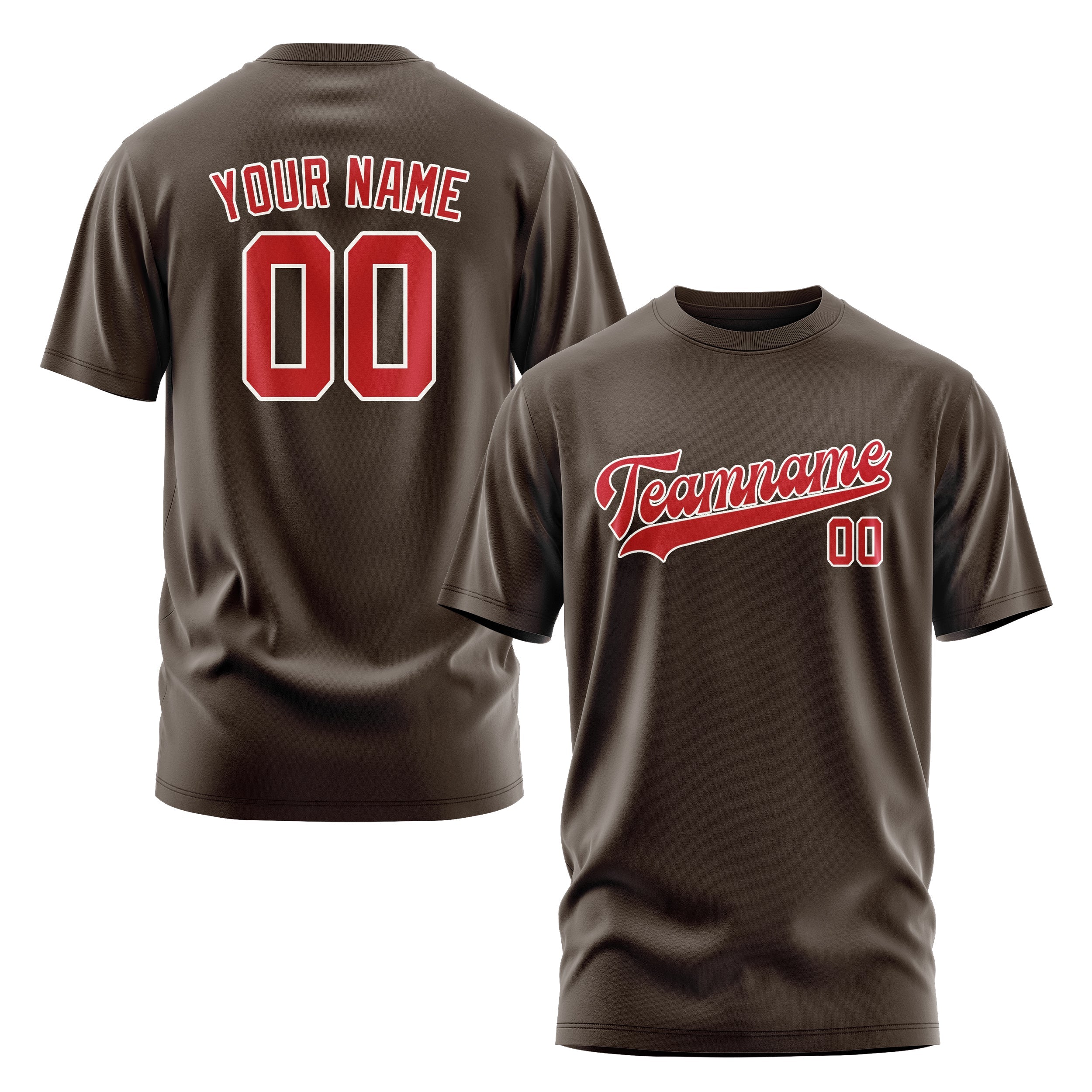 Custom Brown Red T-Shirt
