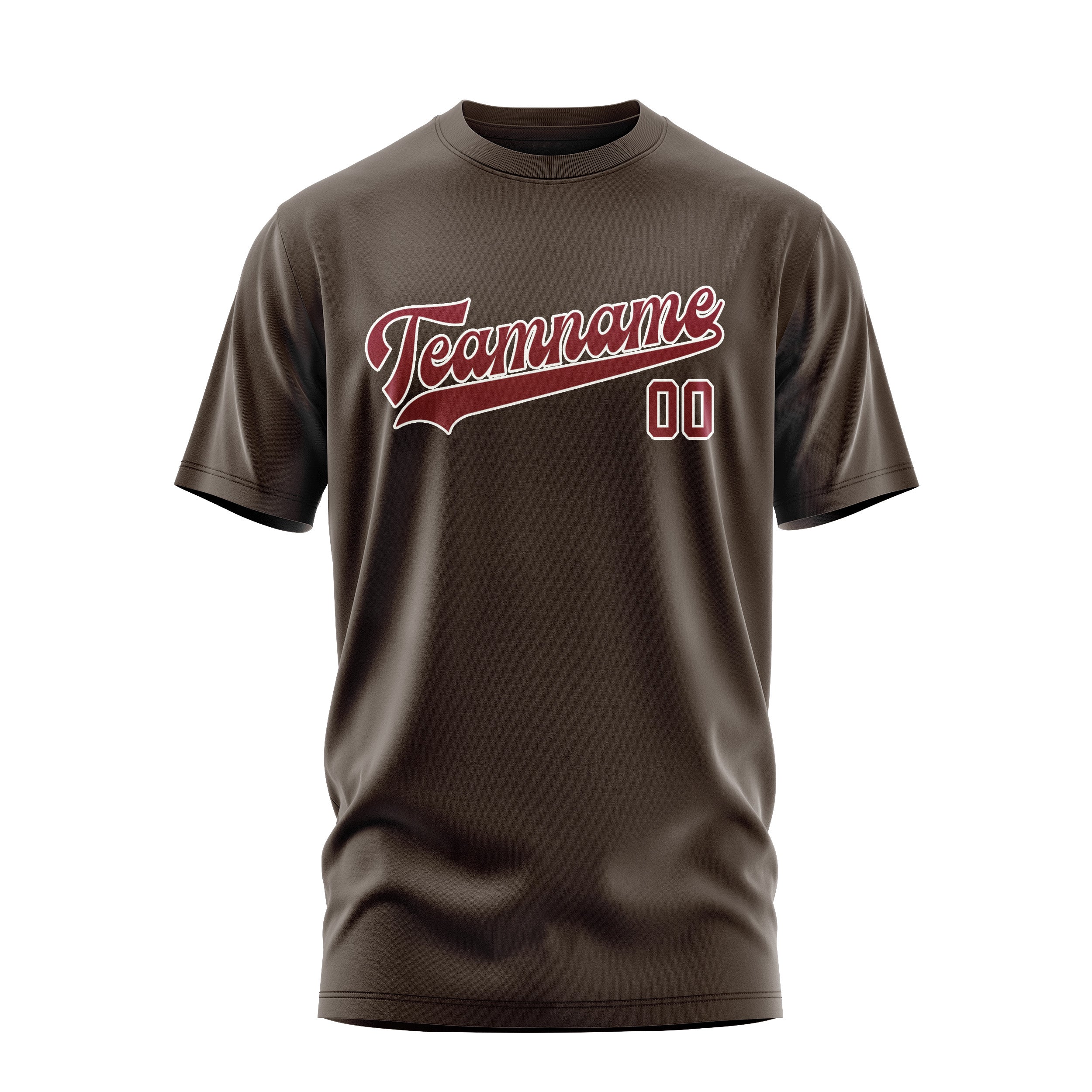 Custom Brown Crimson Red T-Shirt