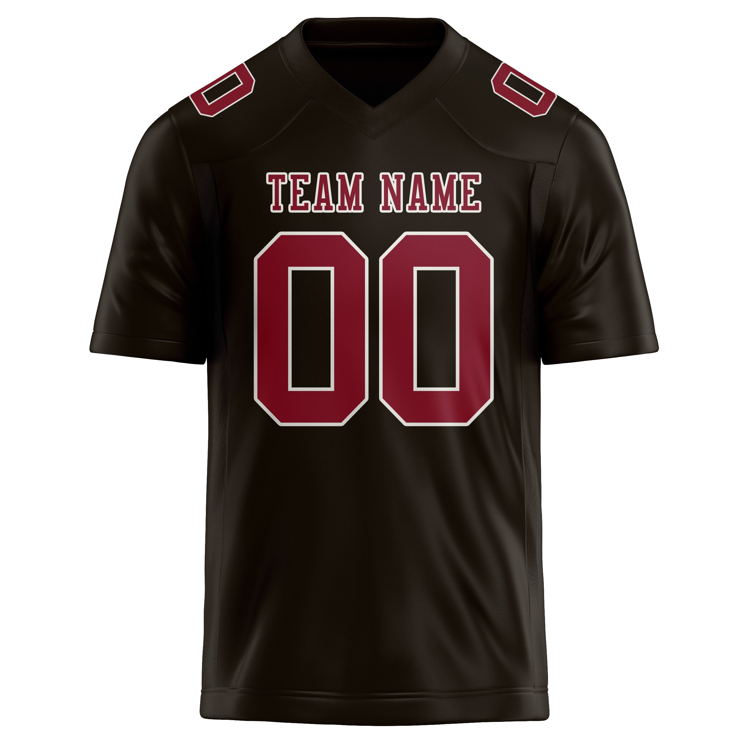 Custom Brown Crimson Red Football Jersey