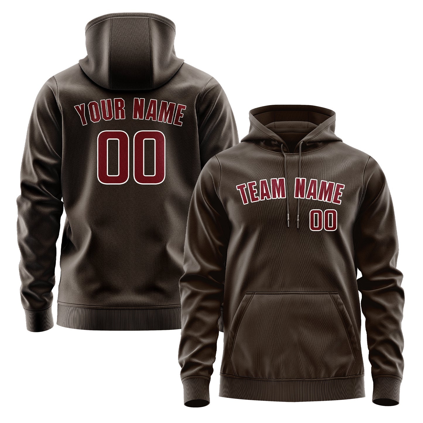 Custom Brown Crimson Red Hoodie