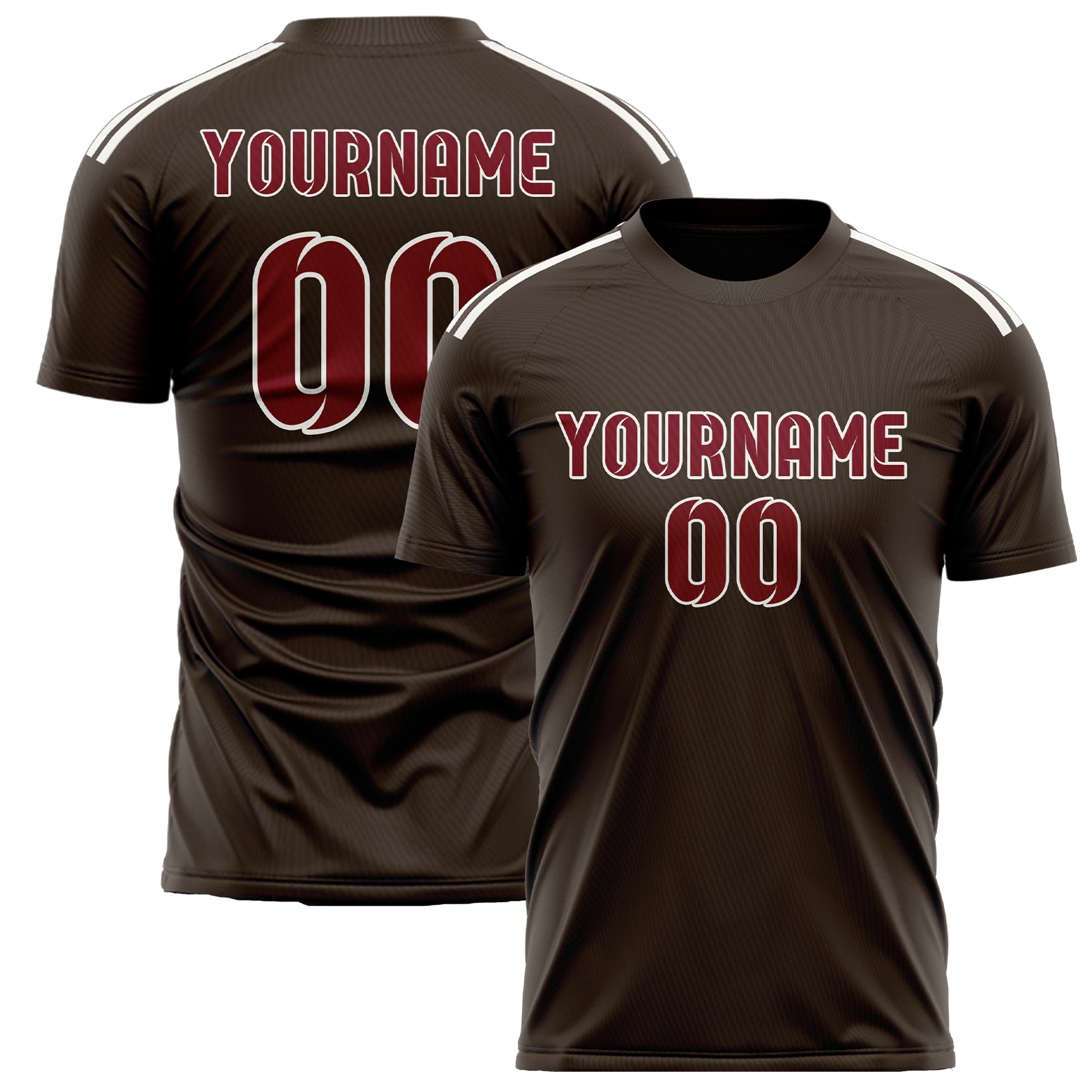 Custom Brown Crimson Red Soccer Jersey