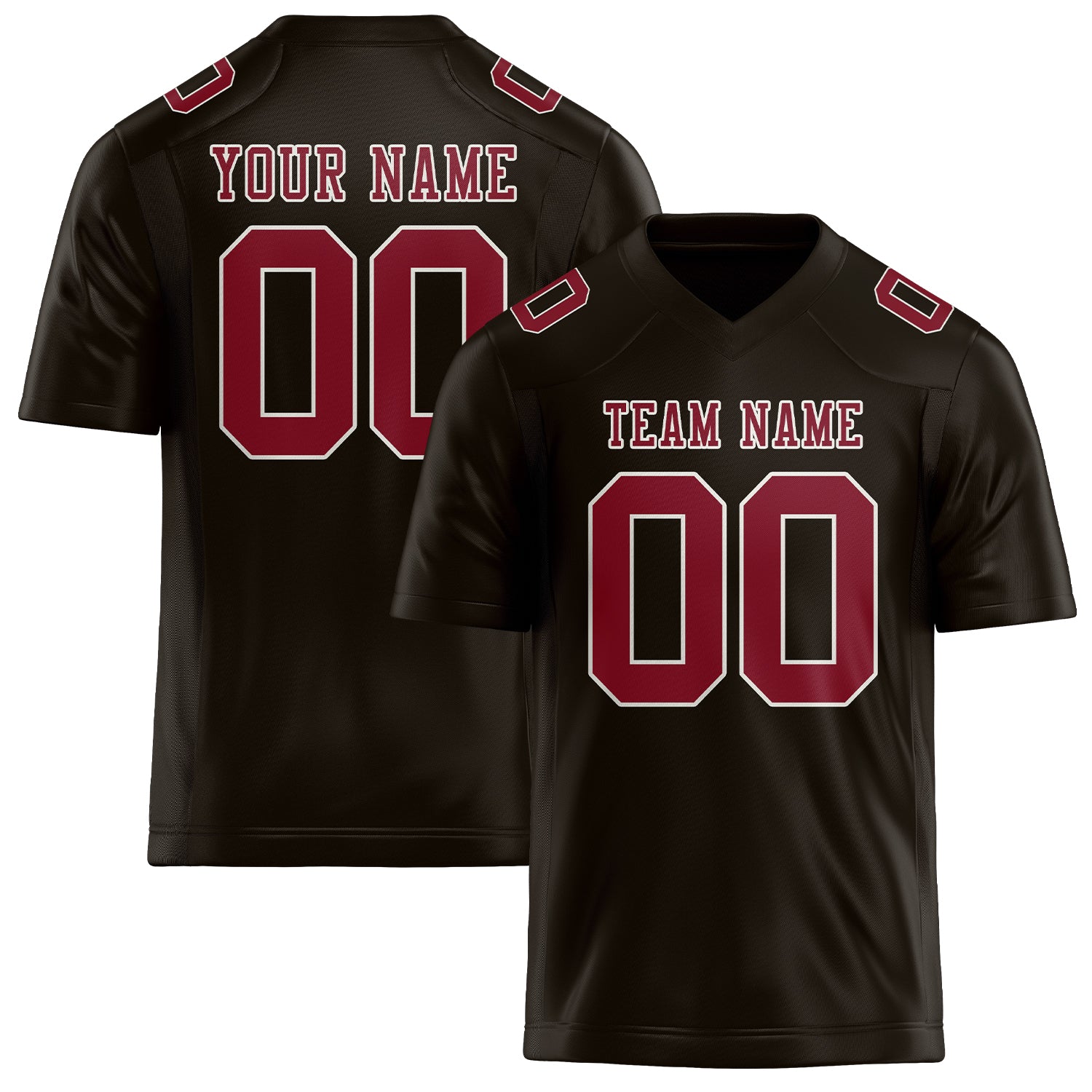 Custom Brown Crimson Red Football Jersey